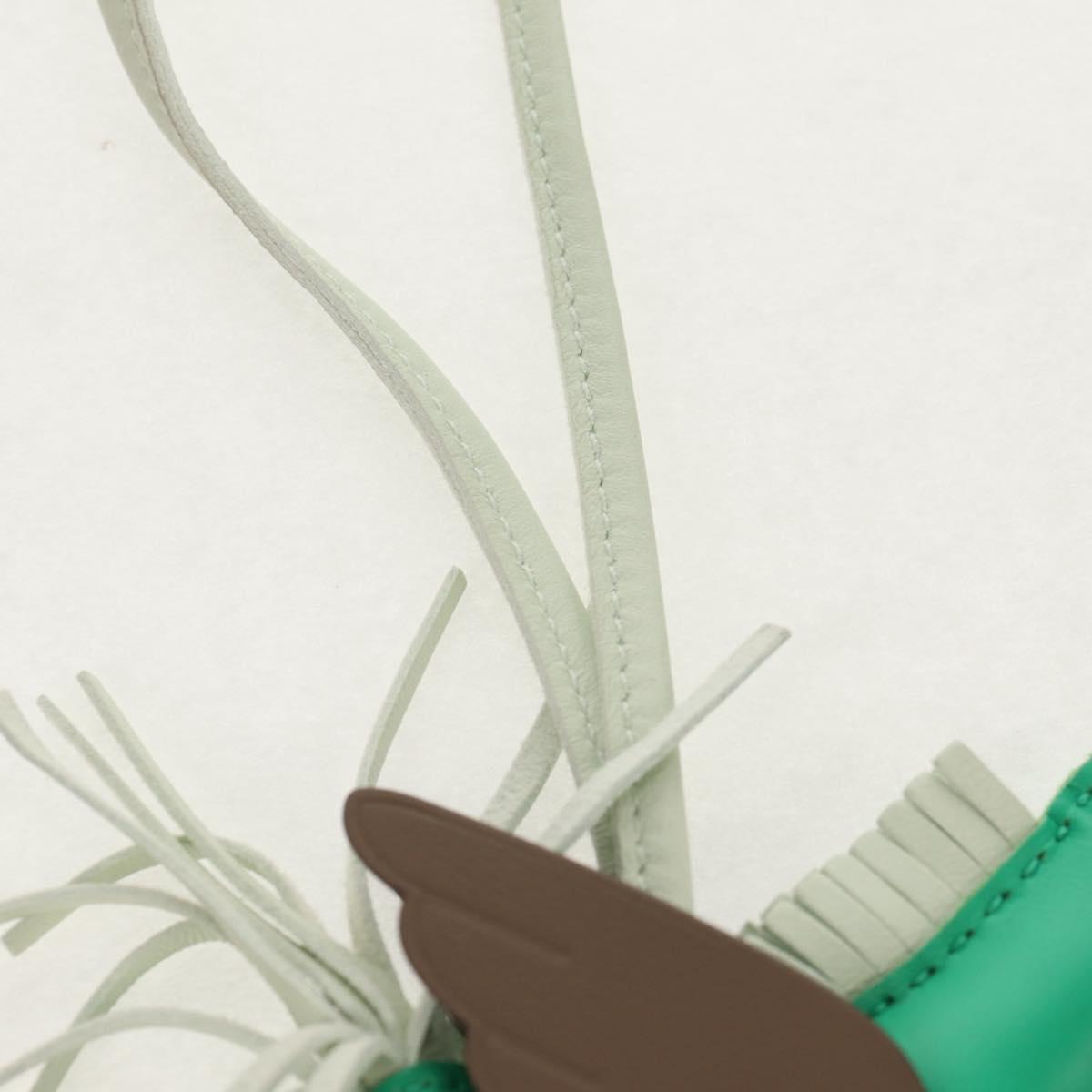 HERMES Rodeo PM Charm Leather Green Brown Auth BA8097M