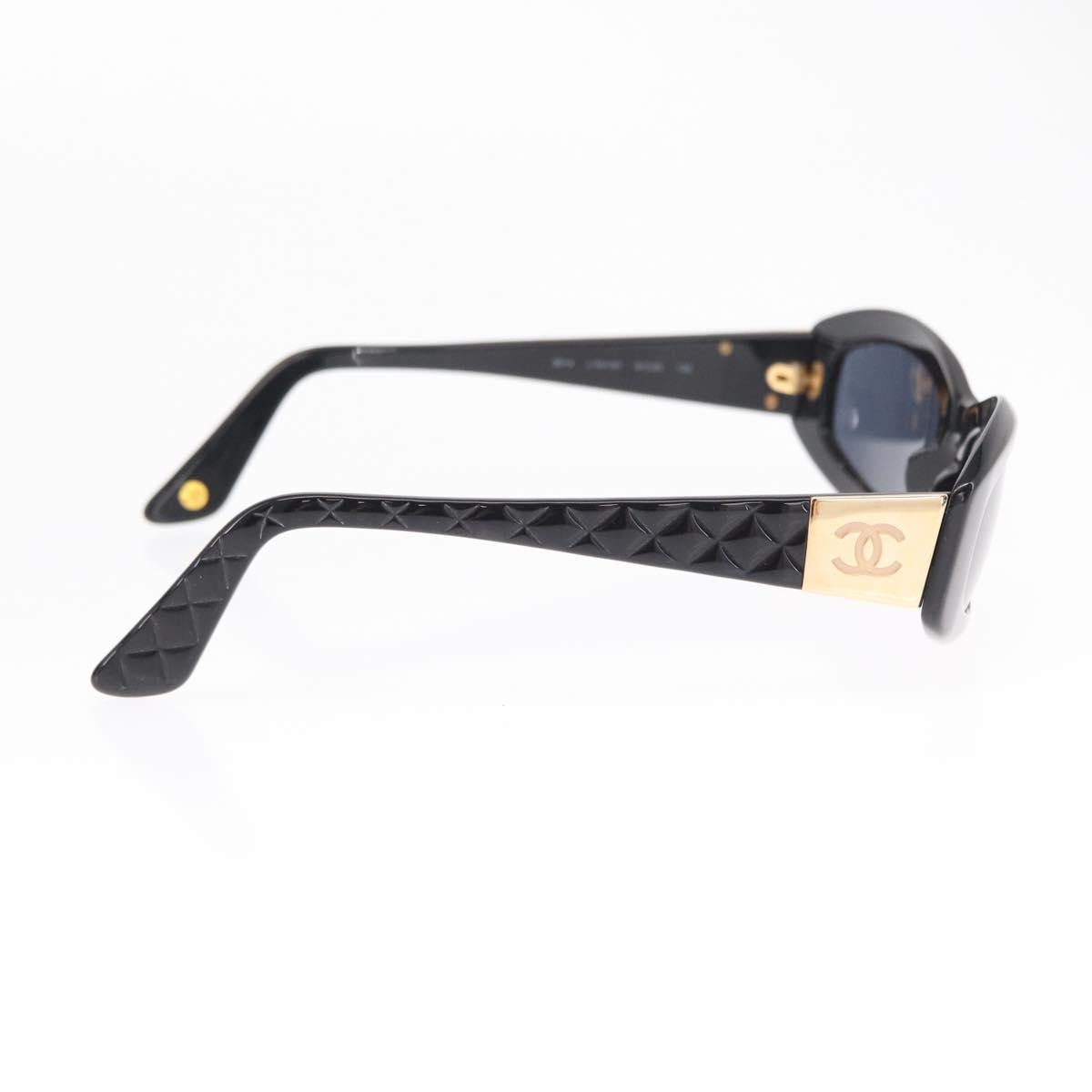 CHANEL Sunglasses plastic Black CC Auth BA8099