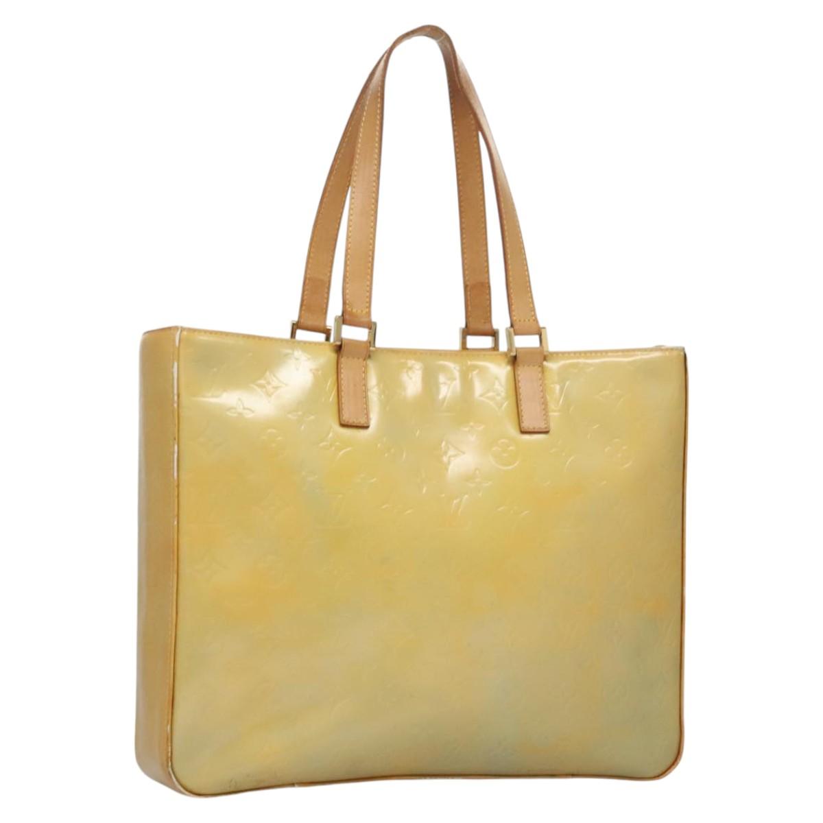 LOUIS VUITTON Monogram Vernis Columbus Tote Bag Gris M91028 LV Auth BA812