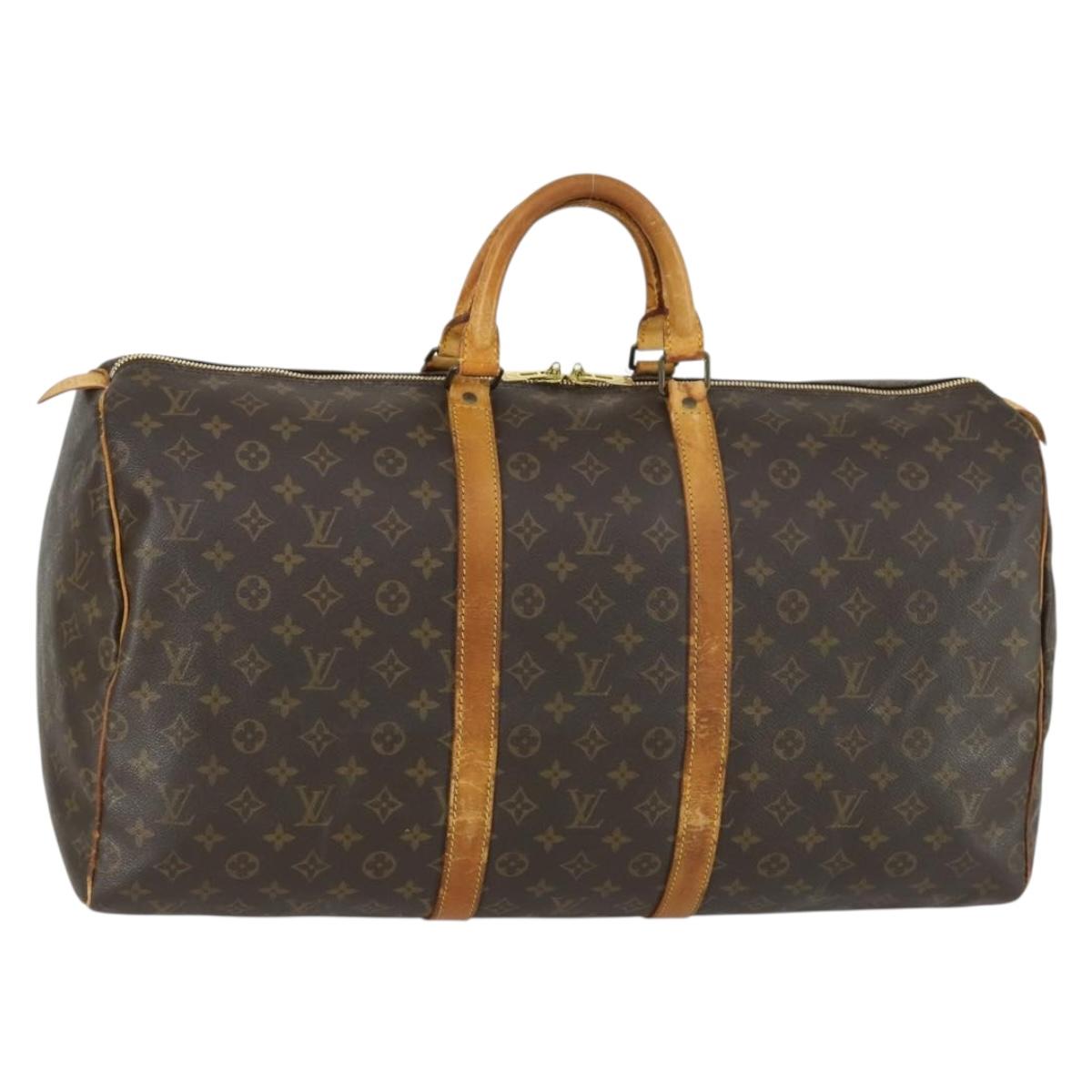 LOUIS VUITTON Monogram Keepall 55 Boston Bag M41424 LV Auth BA8135