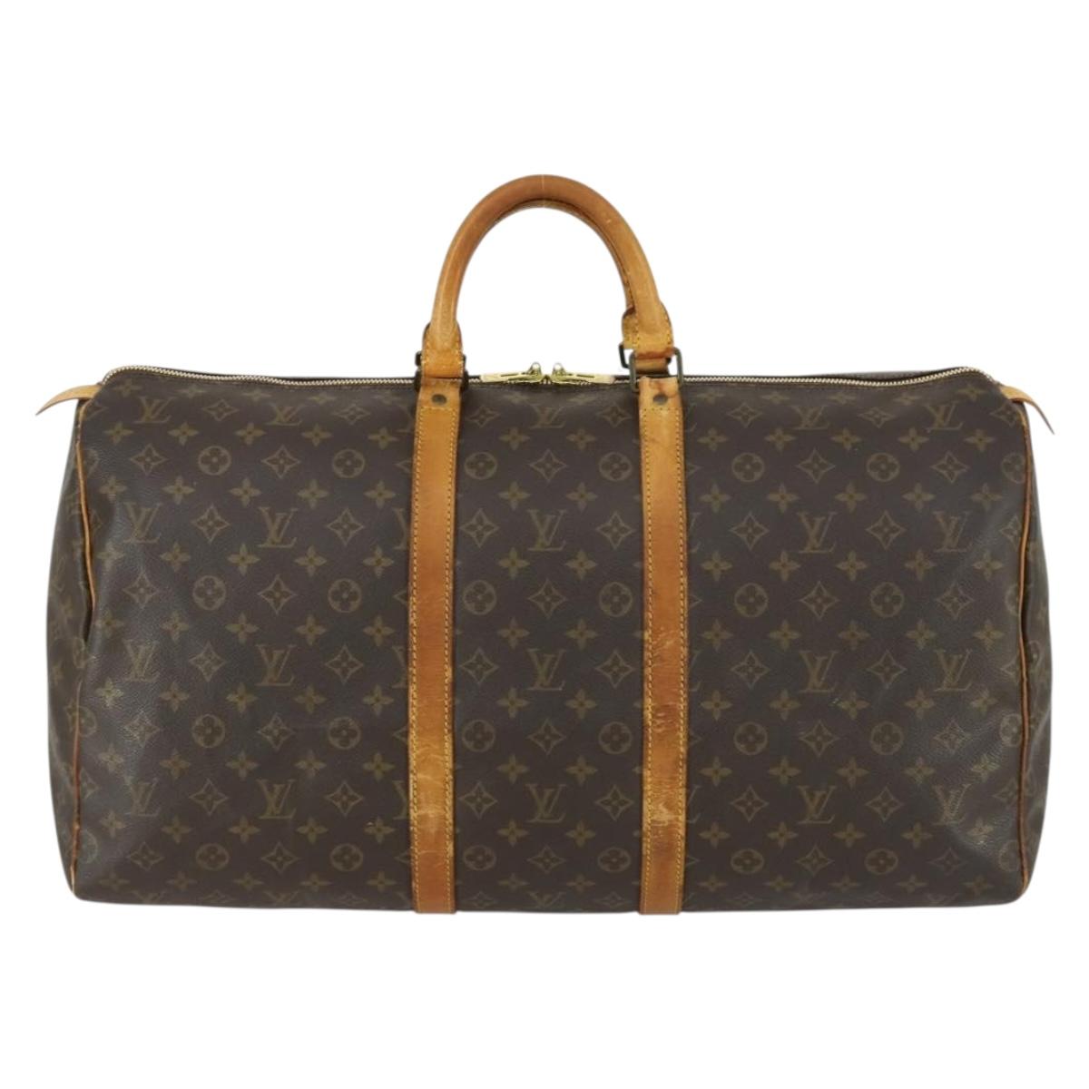 LOUIS VUITTON Monogram Keepall 55 Boston Bag M41424 LV Auth BA8135