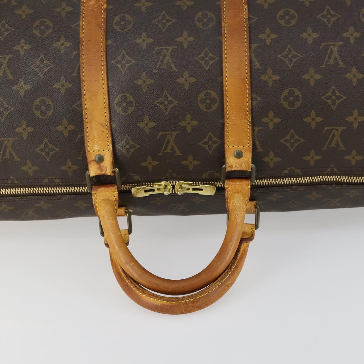 LOUIS VUITTON Monogram Keepall 55 Boston Bag M41424 LV Auth BA8135