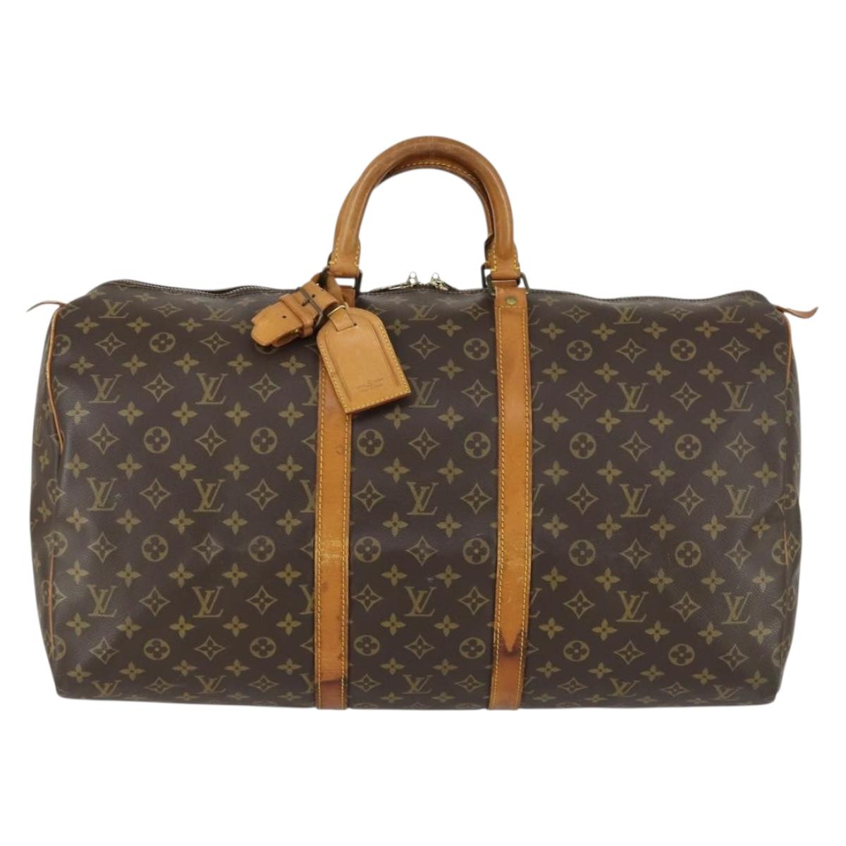 LOUIS VUITTON Monogram Keepall 55 Boston Bag M41424 LV Auth BA8136