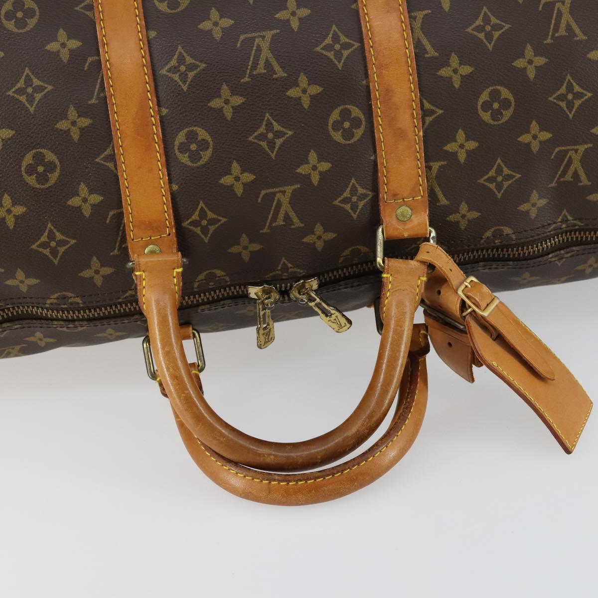 LOUIS VUITTON Monogram Keepall 55 Boston Bag M41424 LV Auth BA8136