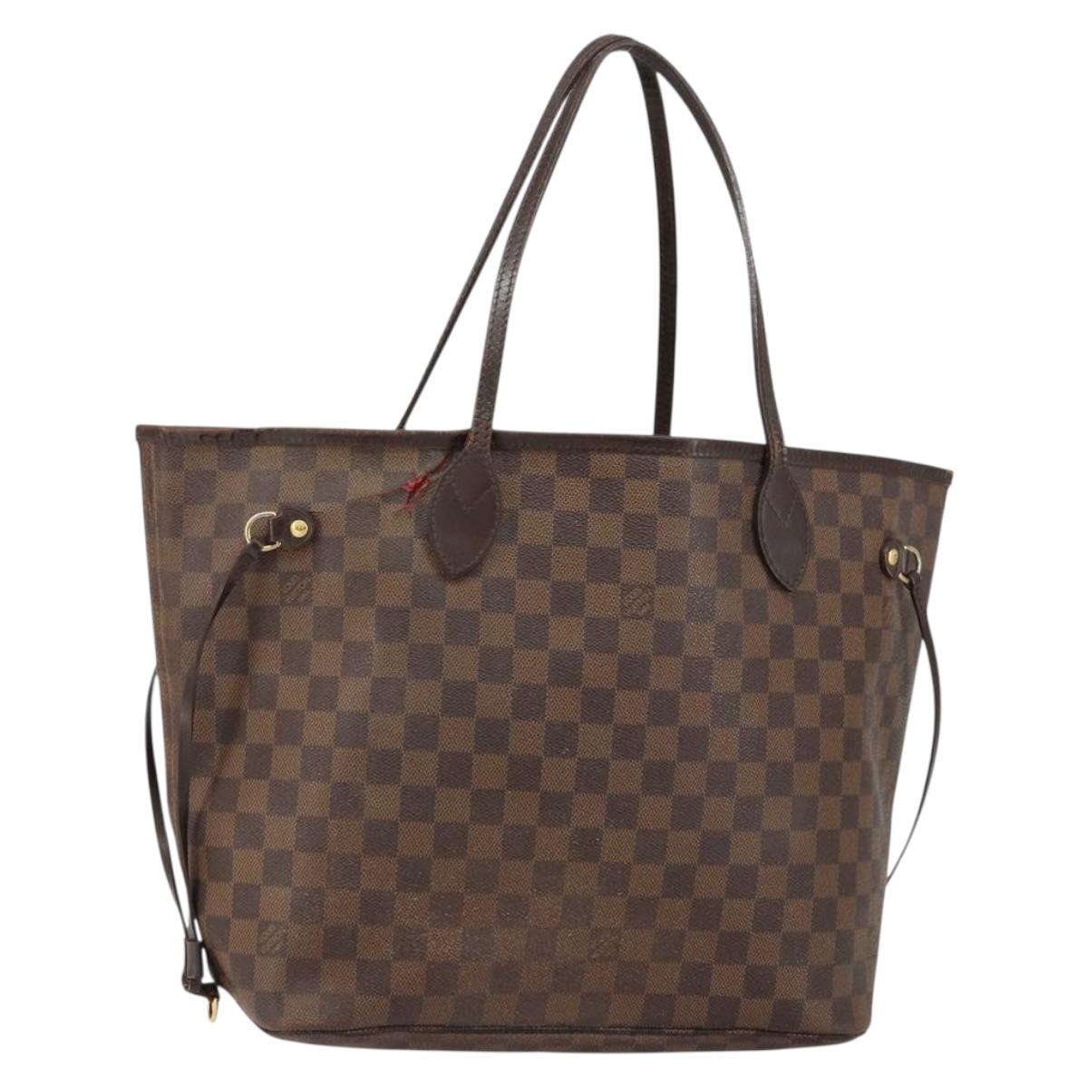LOUIS VUITTON Damier Ebene Neverfull MM Tote Bag N51105 LV Auth BA8149