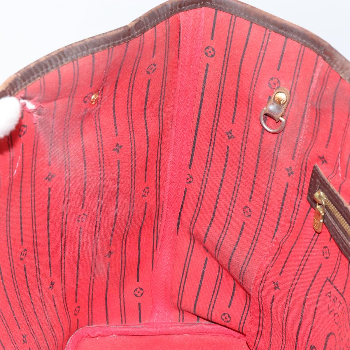 LOUIS VUITTON Damier Ebene Neverfull MM Tote Bag N51105 LV Auth BA8149