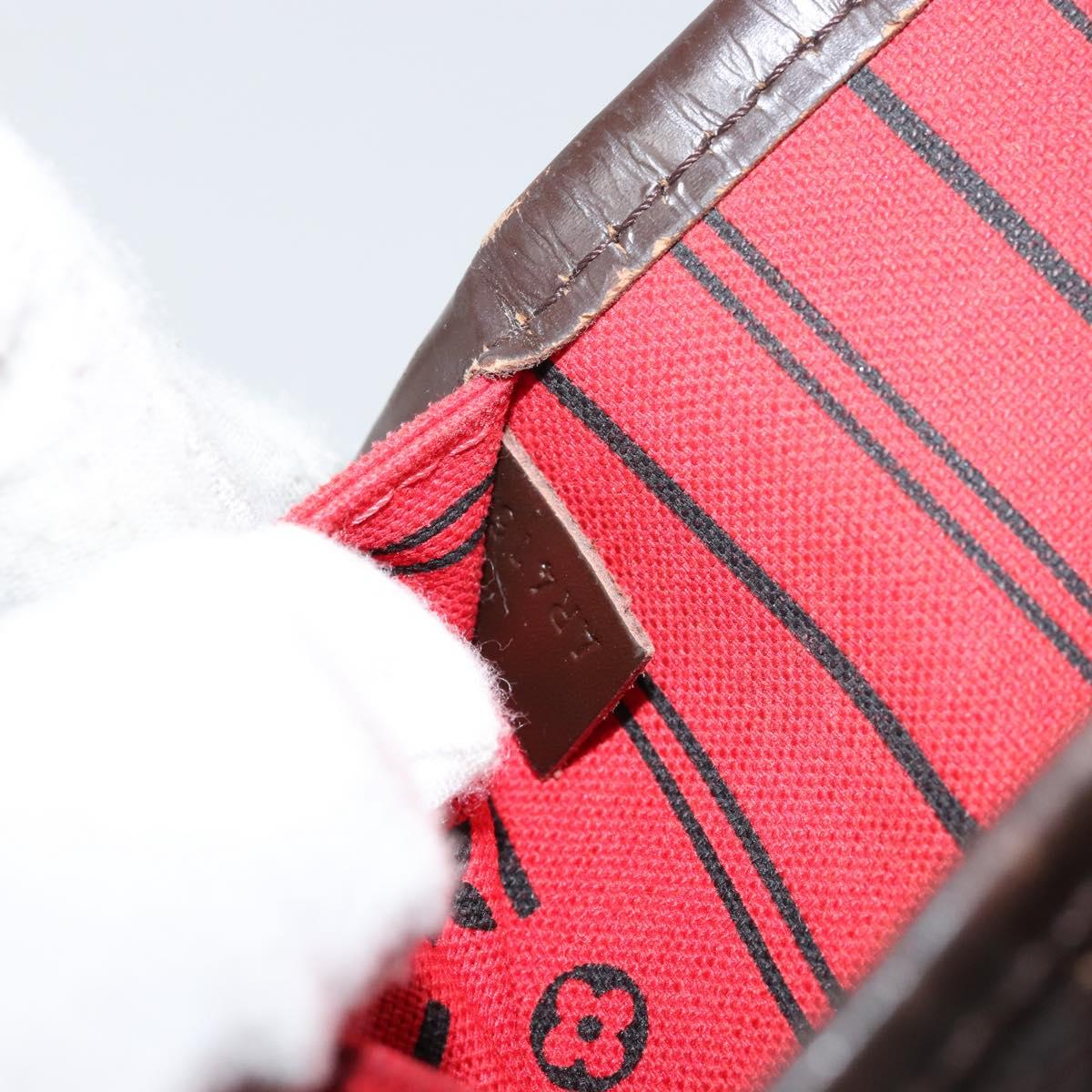 LOUIS VUITTON Damier Ebene Neverfull MM Tote Bag N51105 LV Auth BA8149