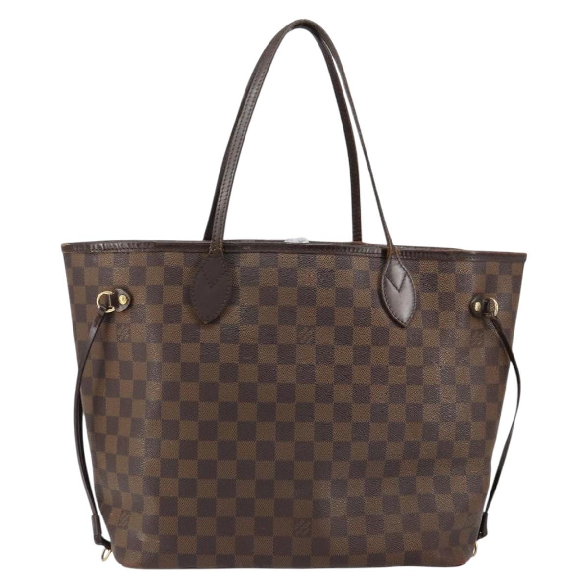 LOUIS VUITTON Damier Ebene Neverfull MM Tote Bag N51105 LV Auth BA8149