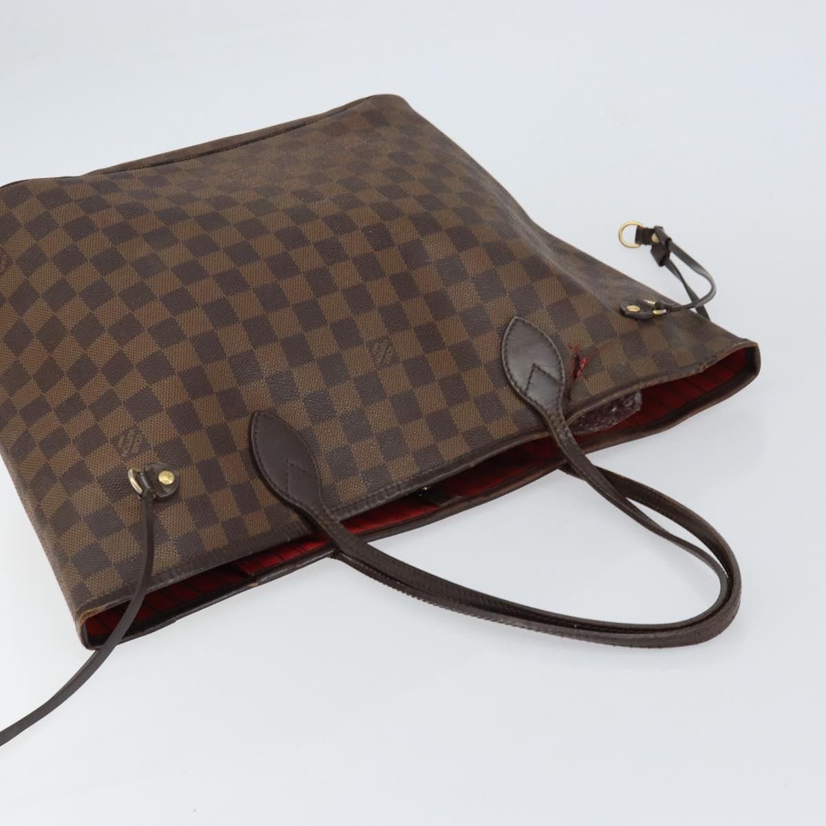 LOUIS VUITTON Damier Ebene Neverfull MM Tote Bag N51105 LV Auth BA8149