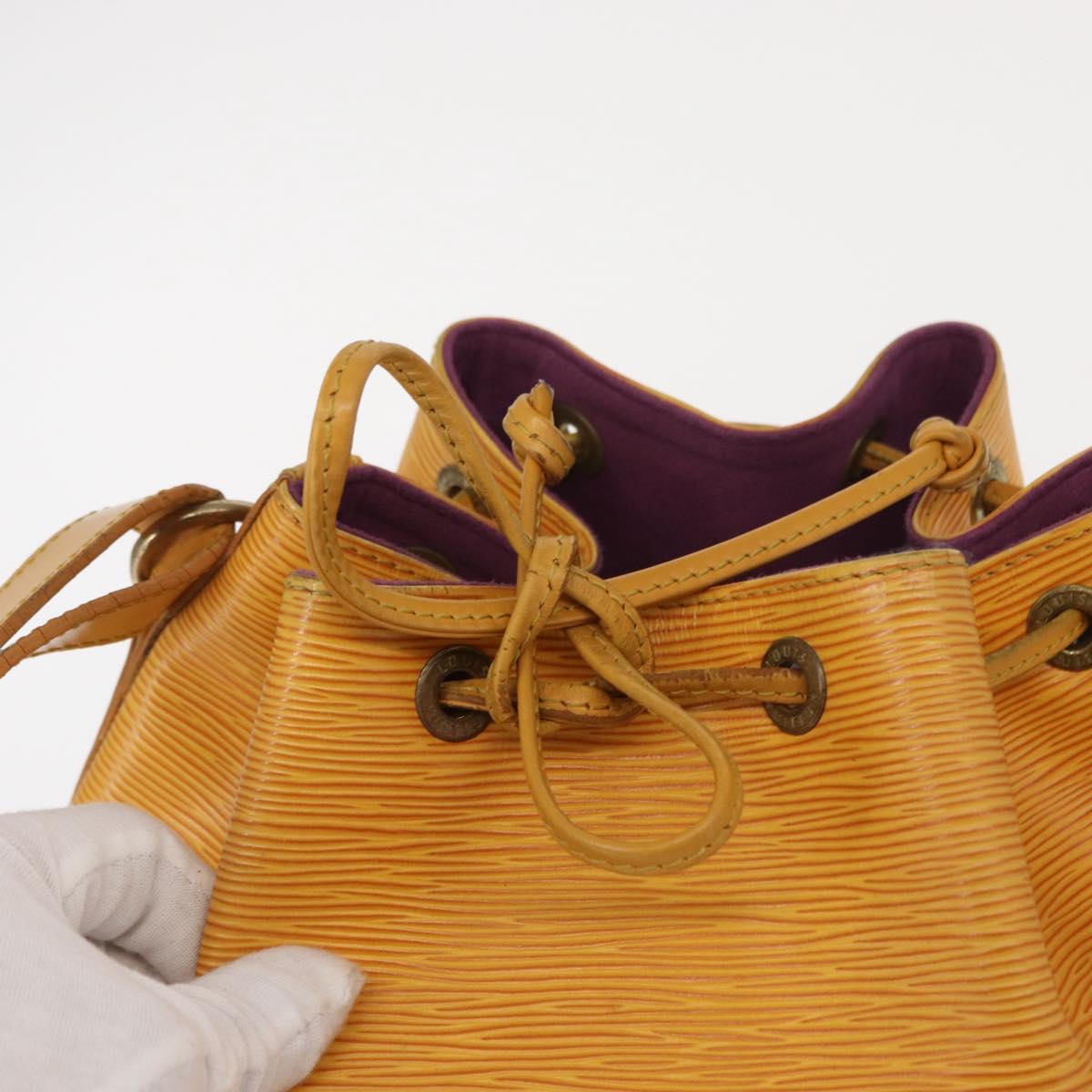 LOUIS VUITTON Epi Petit Noe Shoulder Bag Yellow M44109 LV Auth BA8154