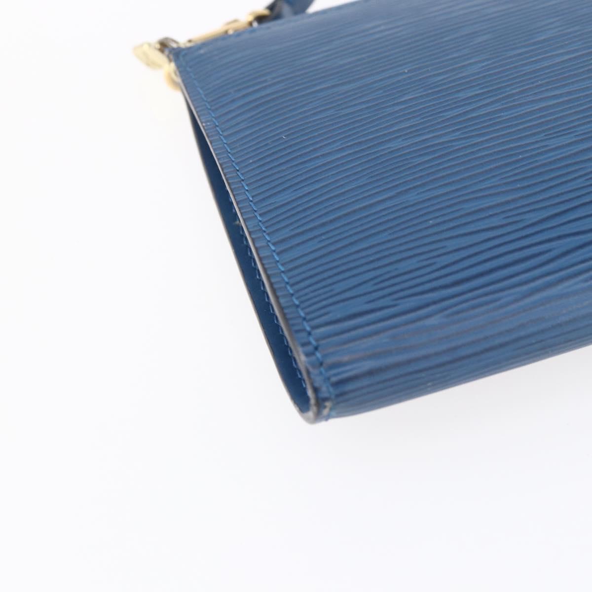 LOUIS VUITTON Epi Pochette Accessoires Pouch Blue M52985 LV Auth BA8155