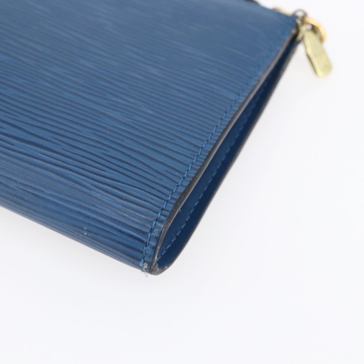 LOUIS VUITTON Epi Pochette Accessoires Pouch Blue M52985 LV Auth BA8155