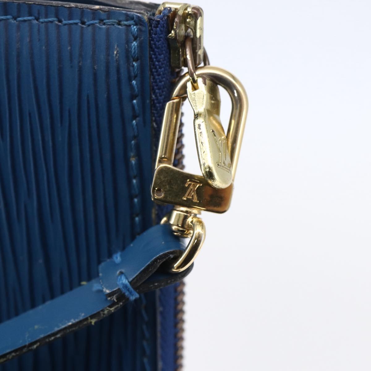 LOUIS VUITTON Epi Pochette Accessoires Pouch Blue M52985 LV Auth BA8155