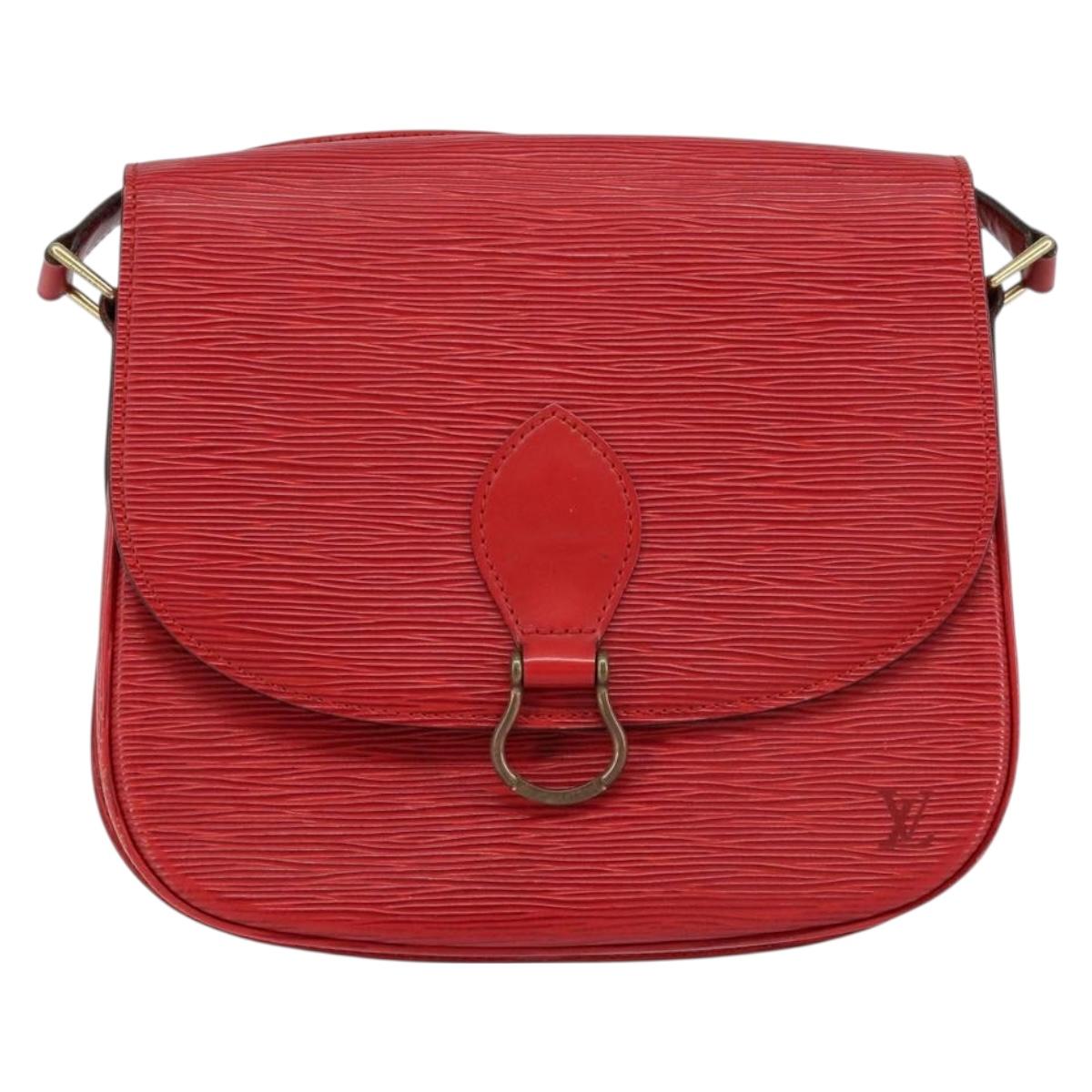 LOUIS VUITTON Epi Saint Cloud GM Shoulder Bag Red M52197 LV Auth BA8157
