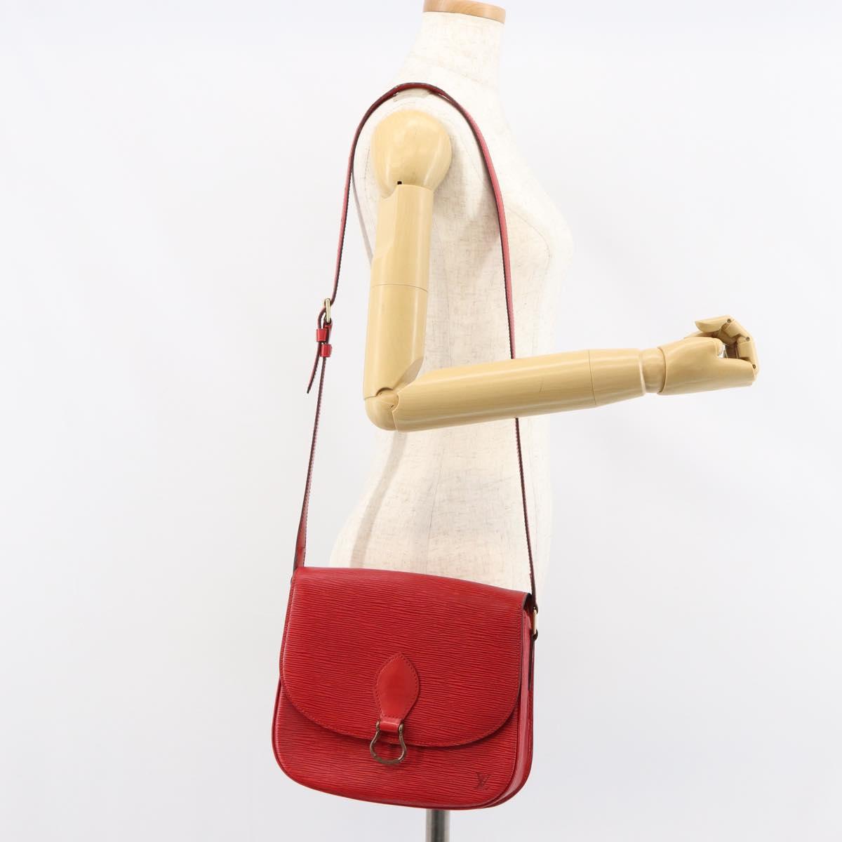 LOUIS VUITTON Epi Saint Cloud GM Shoulder Bag Red M52197 LV Auth BA8157
