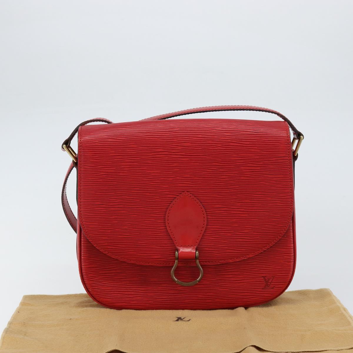 LOUIS VUITTON Epi Saint Cloud GM Shoulder Bag Red M52197 LV Auth BA8157