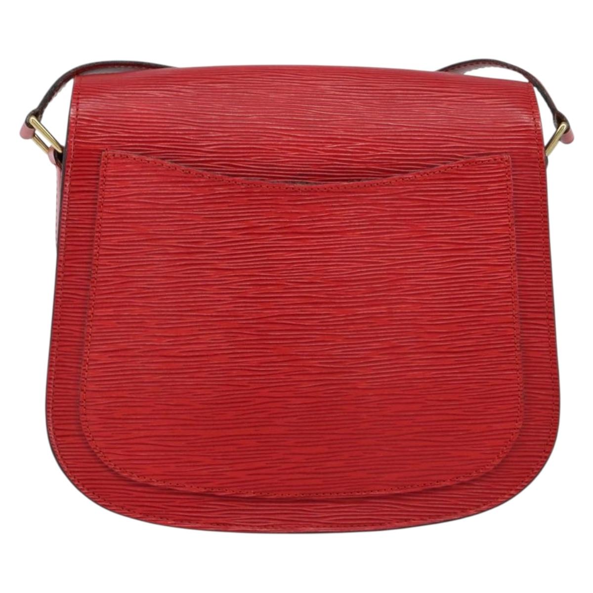 LOUIS VUITTON Epi Saint Cloud GM Shoulder Bag Red M52197 LV Auth BA8157