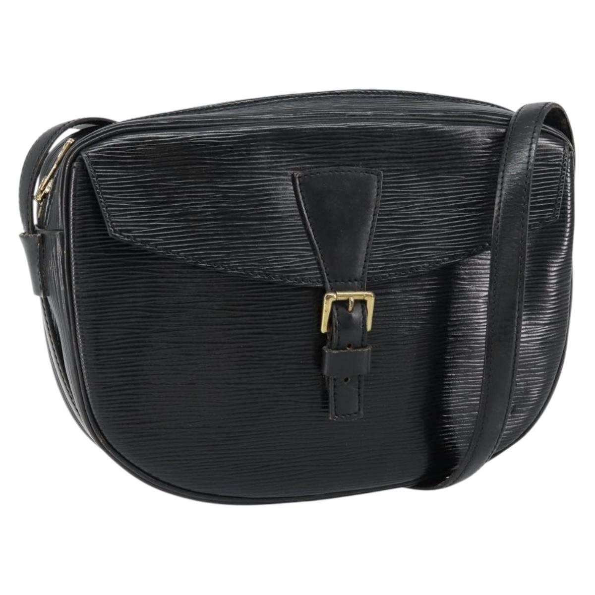 LOUIS VUITTON Epi Jeune Fille MM Shoulder Bag Black M52152 LV Auth BA8159