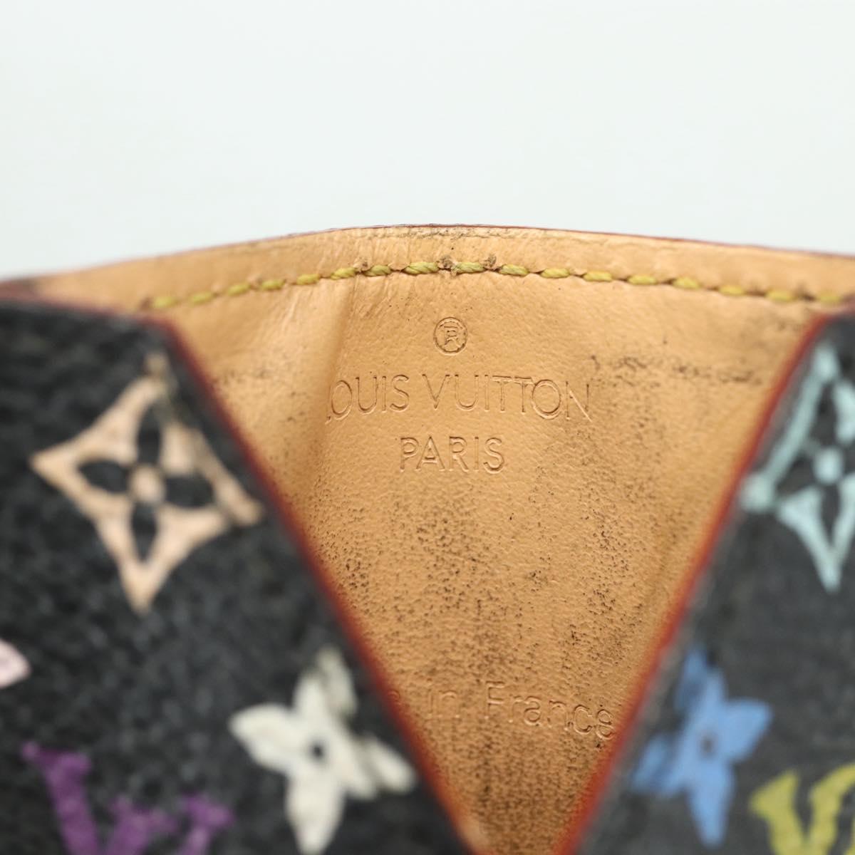 LOUIS VUITTON Monogram Multicolor Etui Hand Mirror Black M92650 LV Auth BA8161