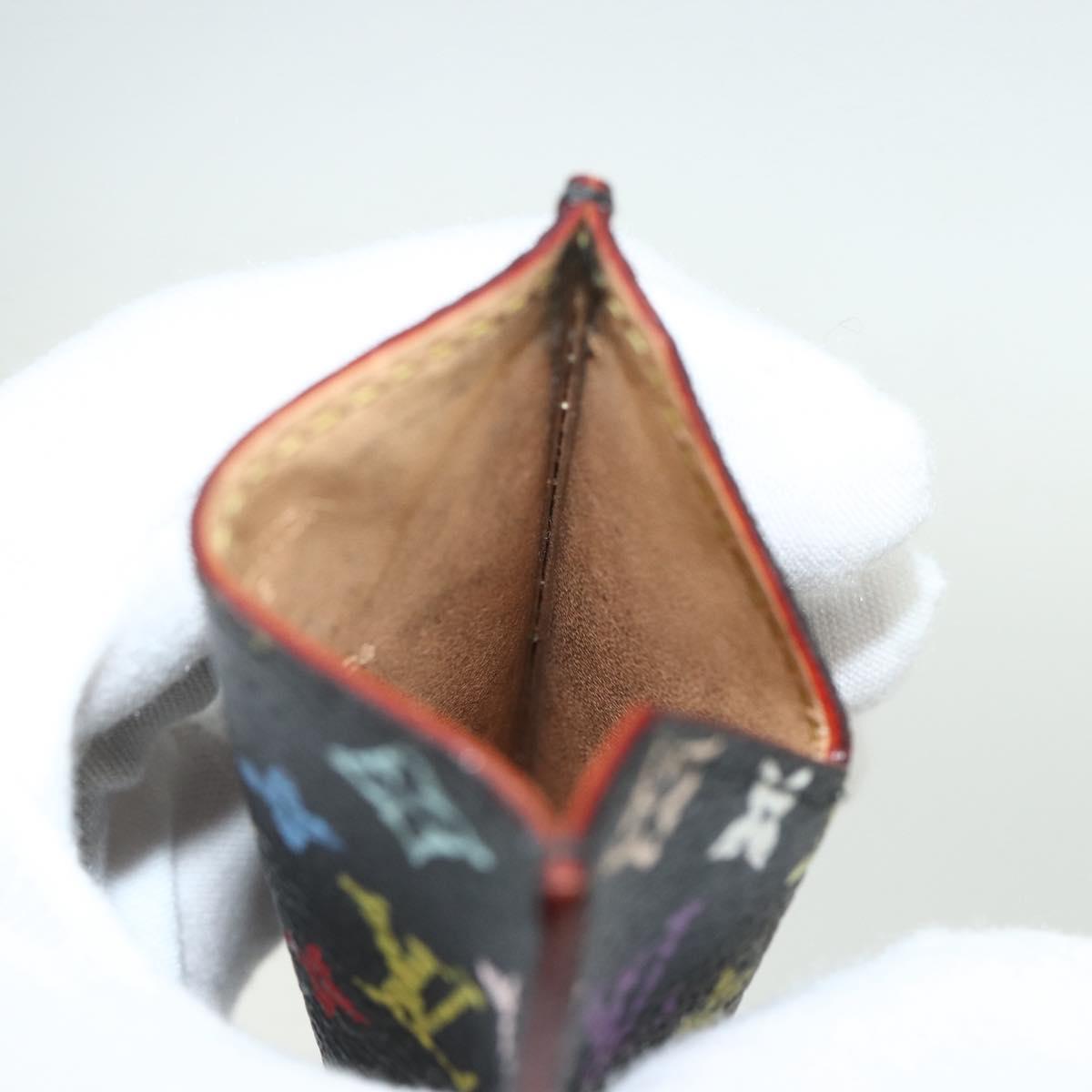 LOUIS VUITTON Monogram Multicolor Etui Hand Mirror Black M92650 LV Auth BA8161