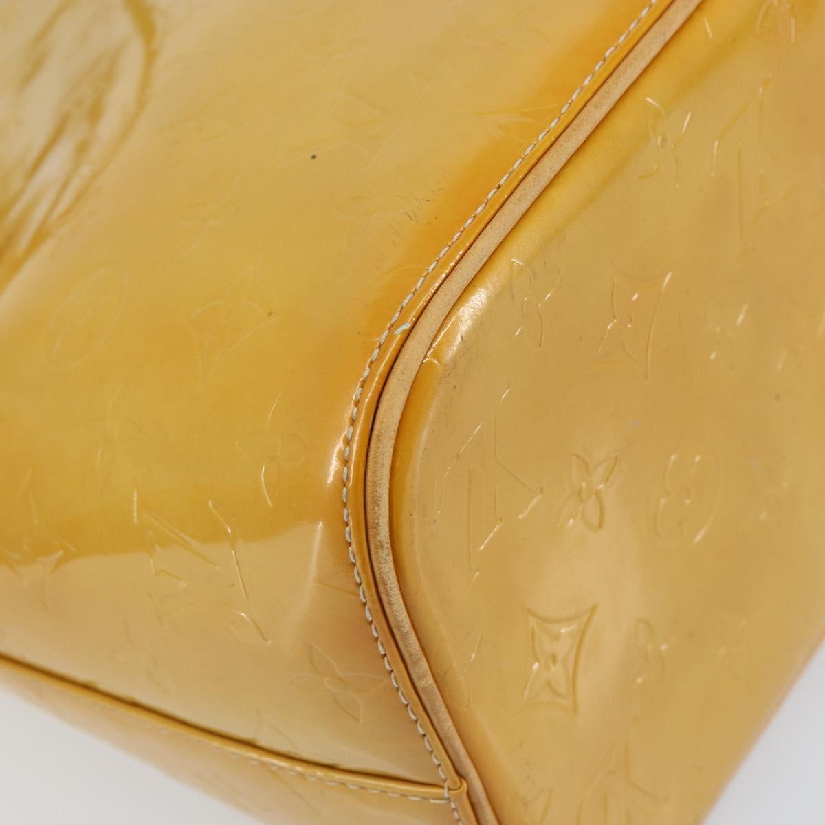 LOUIS VUITTON Monogram Vernis Houston Hand Bag Beige M91004 LV Auth BA8162