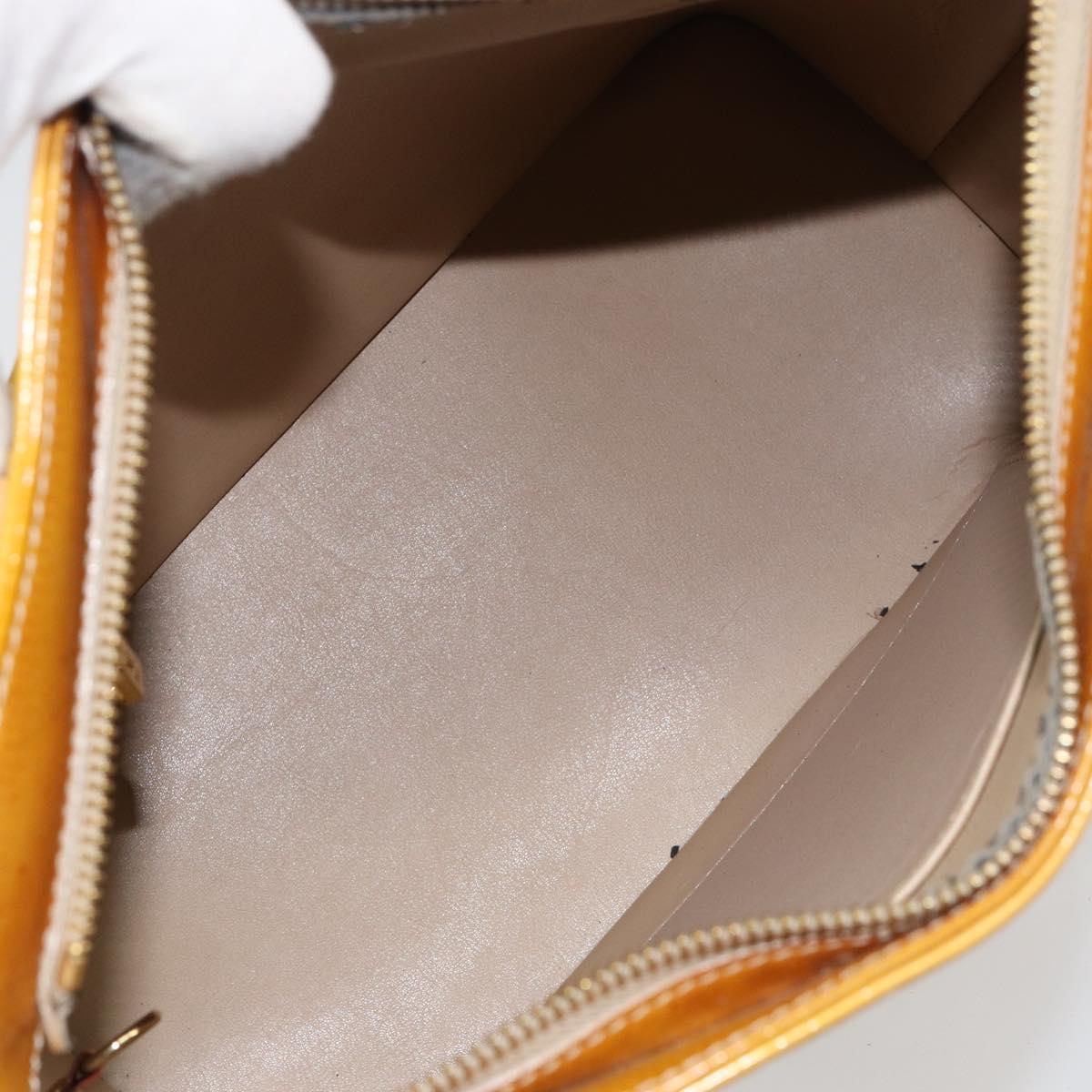 LOUIS VUITTON Monogram Vernis Houston Hand Bag Beige M91004 LV Auth BA8162