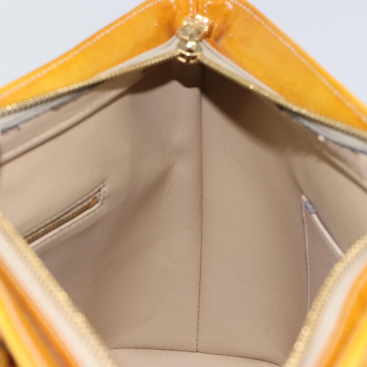 LOUIS VUITTON Monogram Vernis Houston Hand Bag Beige M91004 LV Auth BA8162