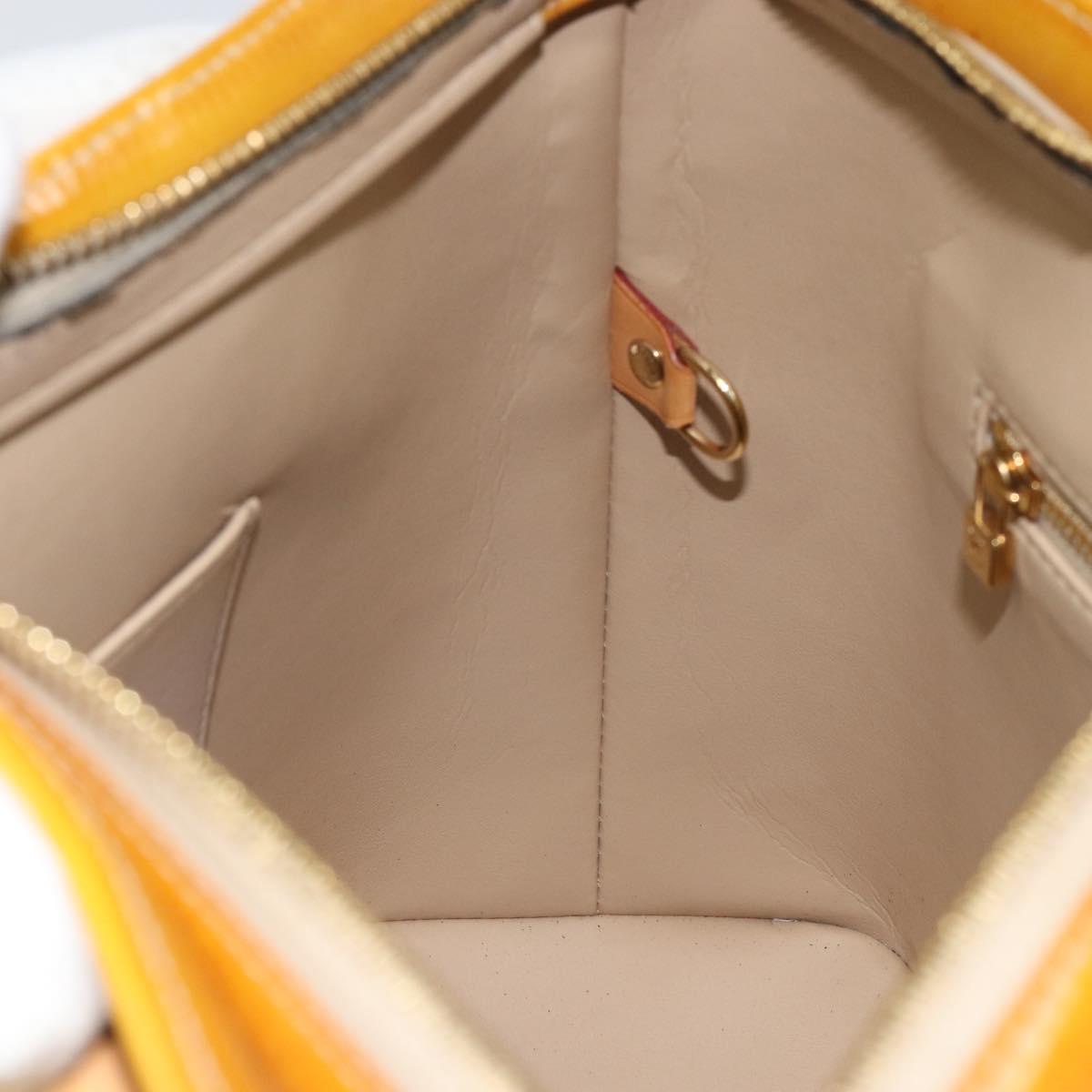 LOUIS VUITTON Monogram Vernis Houston Hand Bag Beige M91004 LV Auth BA8162