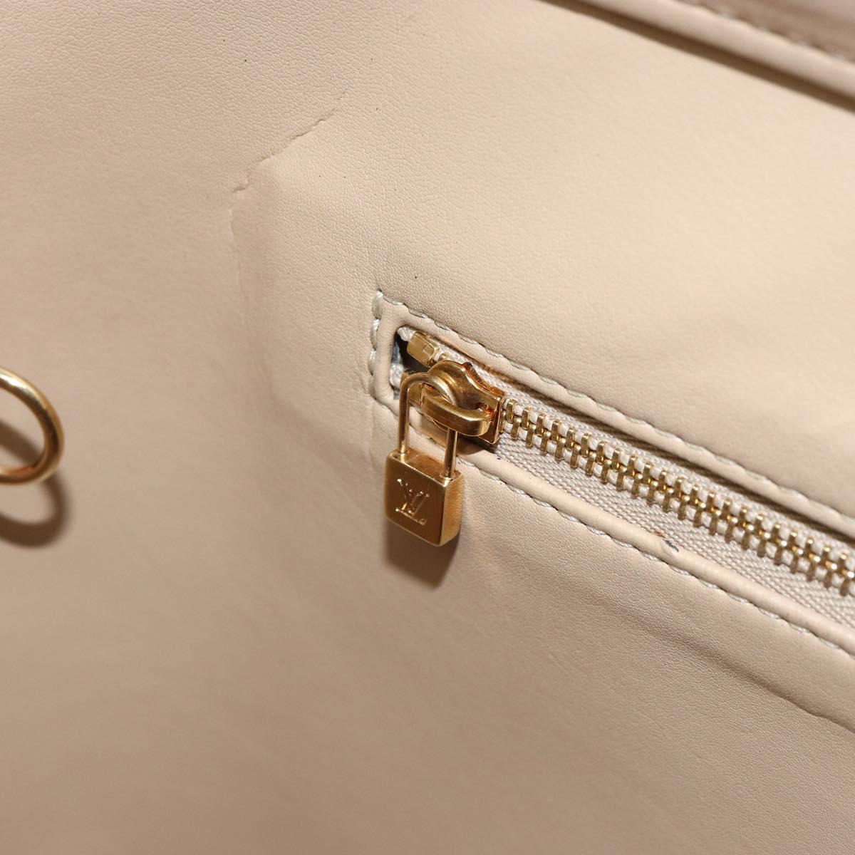 LOUIS VUITTON Monogram Vernis Houston Hand Bag Beige M91004 LV Auth BA8162