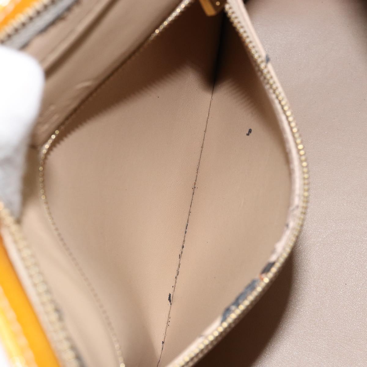 LOUIS VUITTON Monogram Vernis Houston Hand Bag Beige M91004 LV Auth BA8162