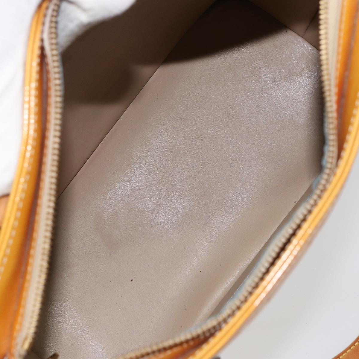 LOUIS VUITTON Monogram Vernis Houston Hand Bag Beige M91004 LV Auth BA8163