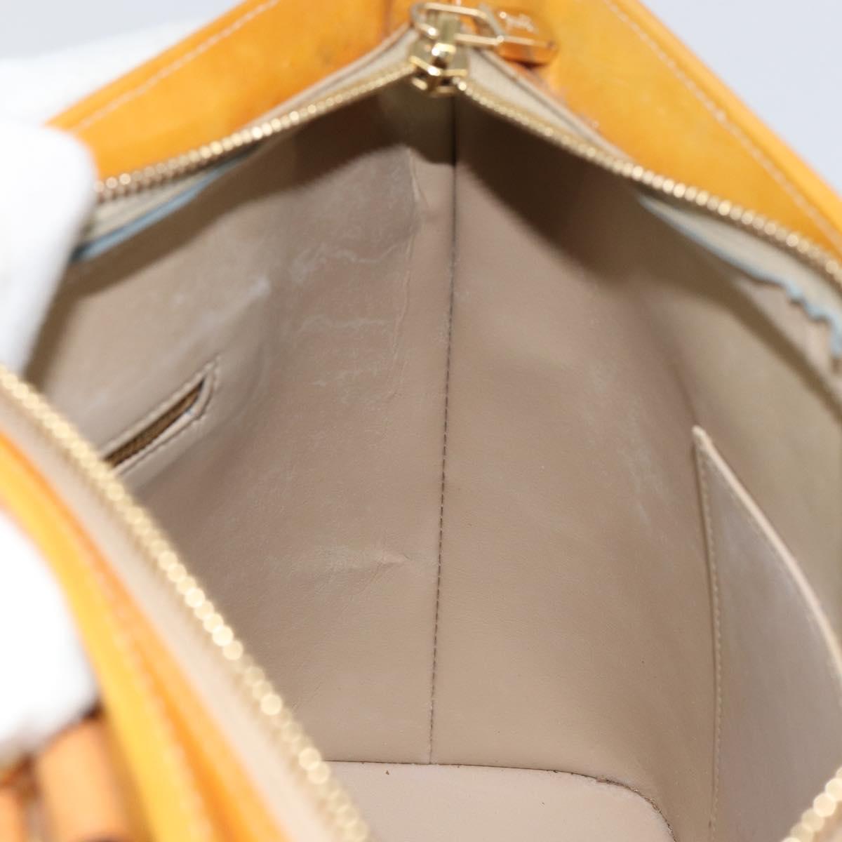 LOUIS VUITTON Monogram Vernis Houston Hand Bag Beige M91004 LV Auth BA8163