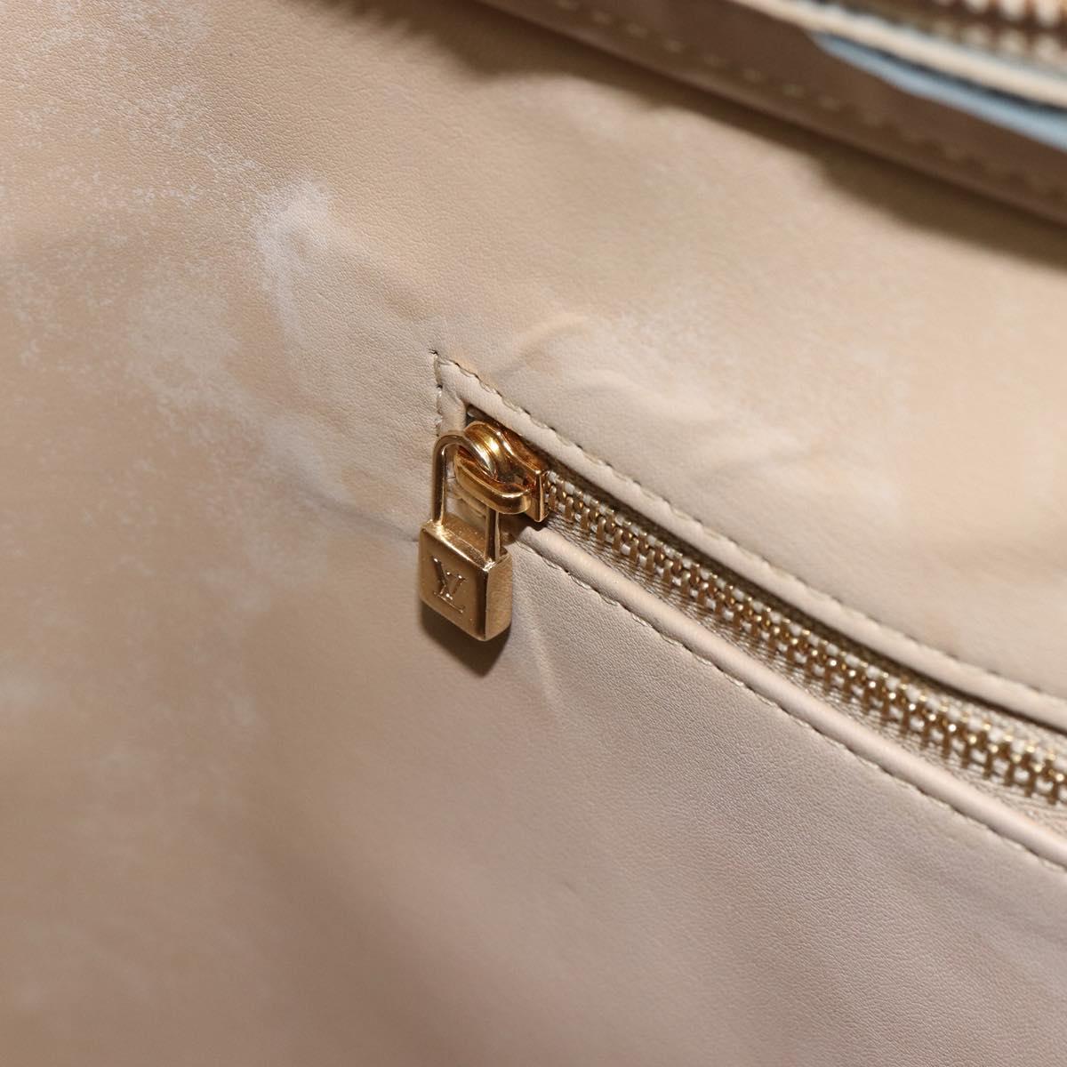 LOUIS VUITTON Monogram Vernis Houston Hand Bag Beige M91004 LV Auth BA8163