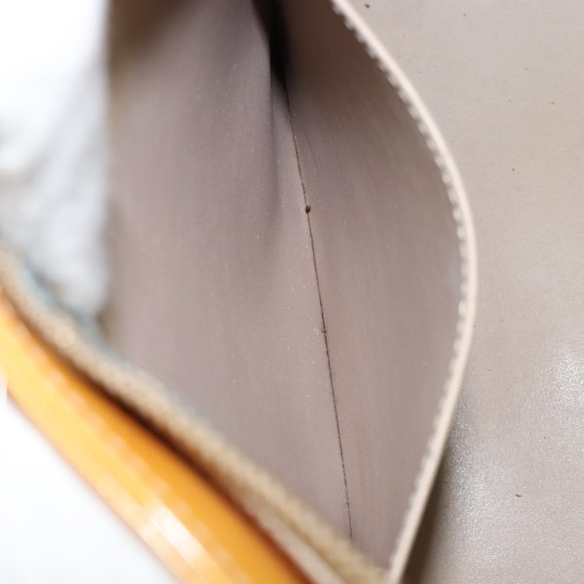 LOUIS VUITTON Monogram Vernis Houston Hand Bag Beige M91004 LV Auth BA8163