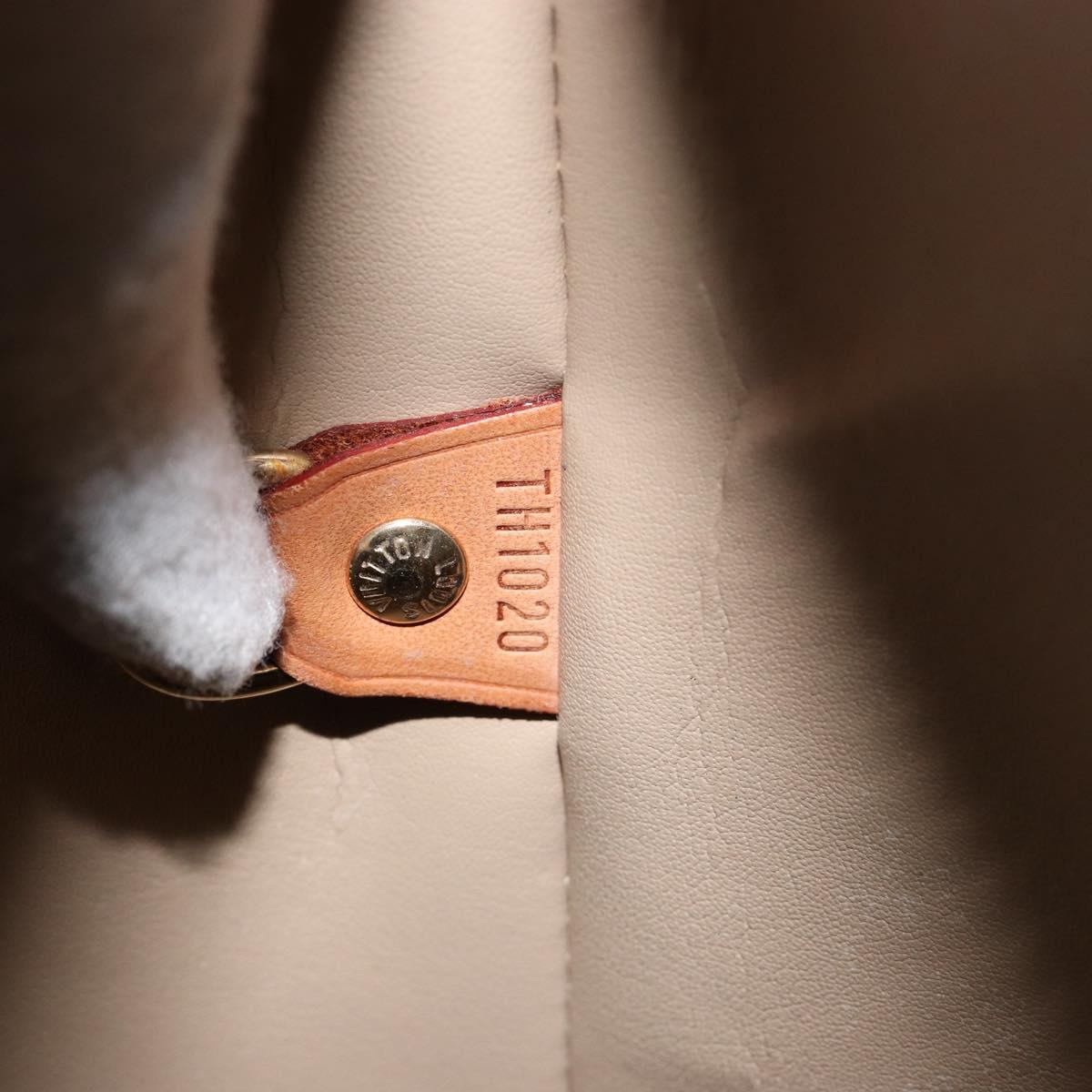 LOUIS VUITTON Monogram Vernis Houston Hand Bag Beige M91004 LV Auth BA8163