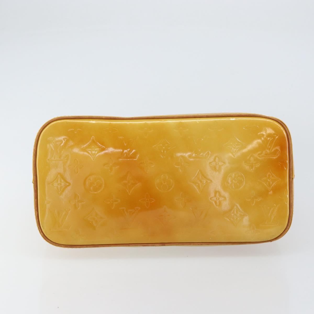 LOUIS VUITTON Monogram Vernis Houston Hand Bag Beige M91004 LV Auth BA8163