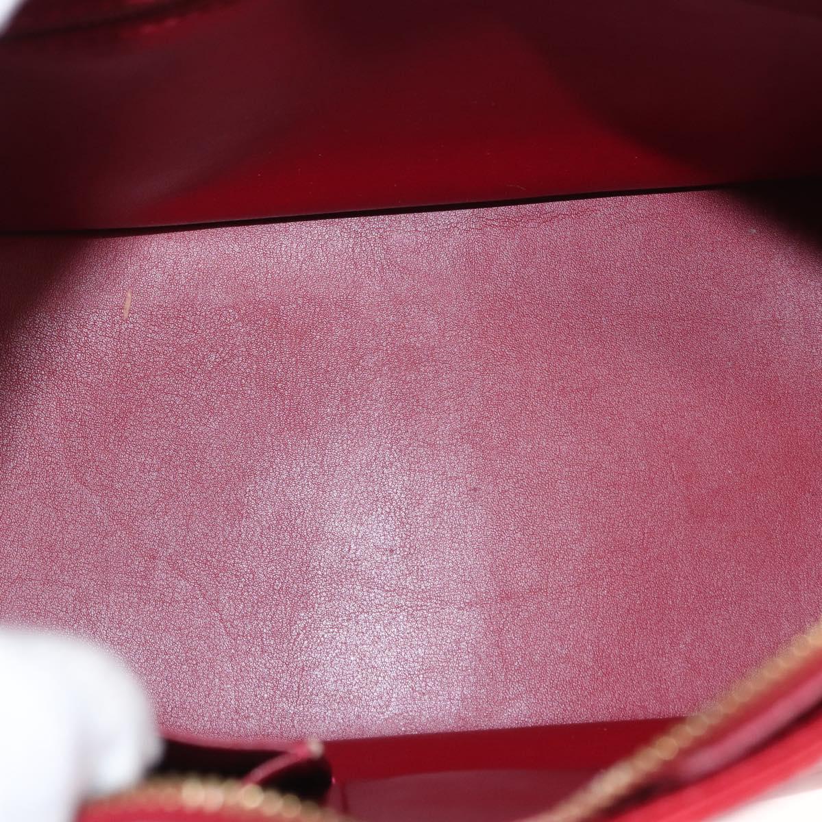 LOUIS VUITTON Monogram Vernis Houston Hand Bag Pomme D'amour M91385 Auth BA8164