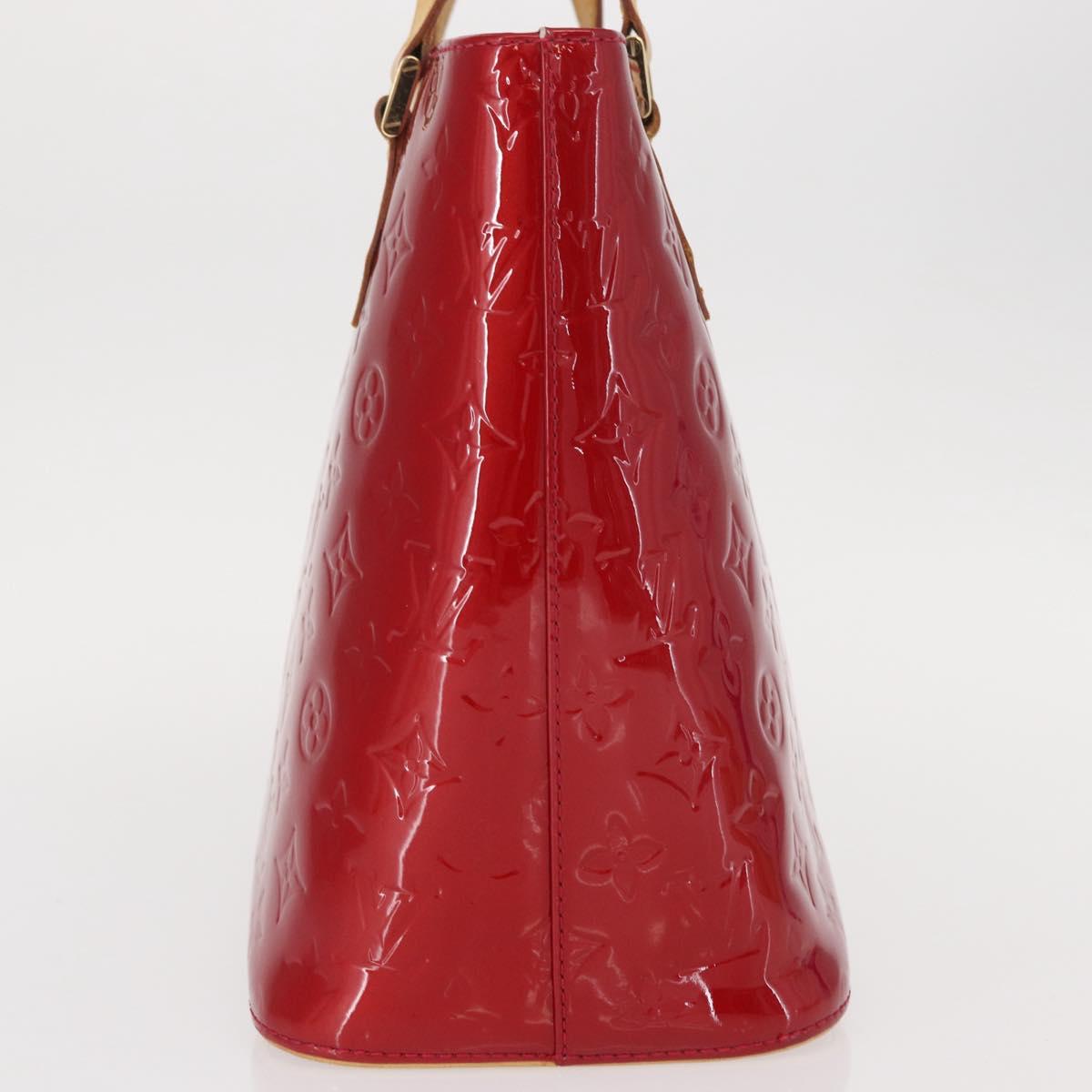 LOUIS VUITTON Monogram Vernis Houston Hand Bag Pomme D'amour M91385 Auth BA8164