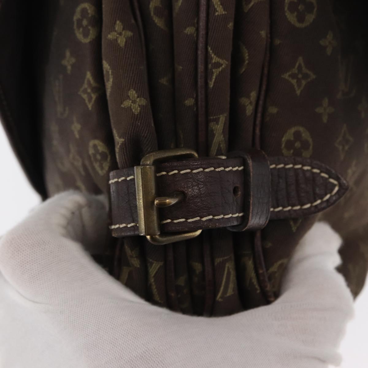 LOUIS VUITTON Monogram Mini Lin Saumur PM Shoulder Bag Brown M95227 Auth BA8167