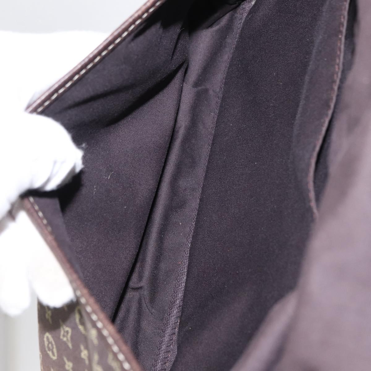 LOUIS VUITTON Monogram Mini Lin Saumur PM Shoulder Bag Brown M95227 Auth BA8167