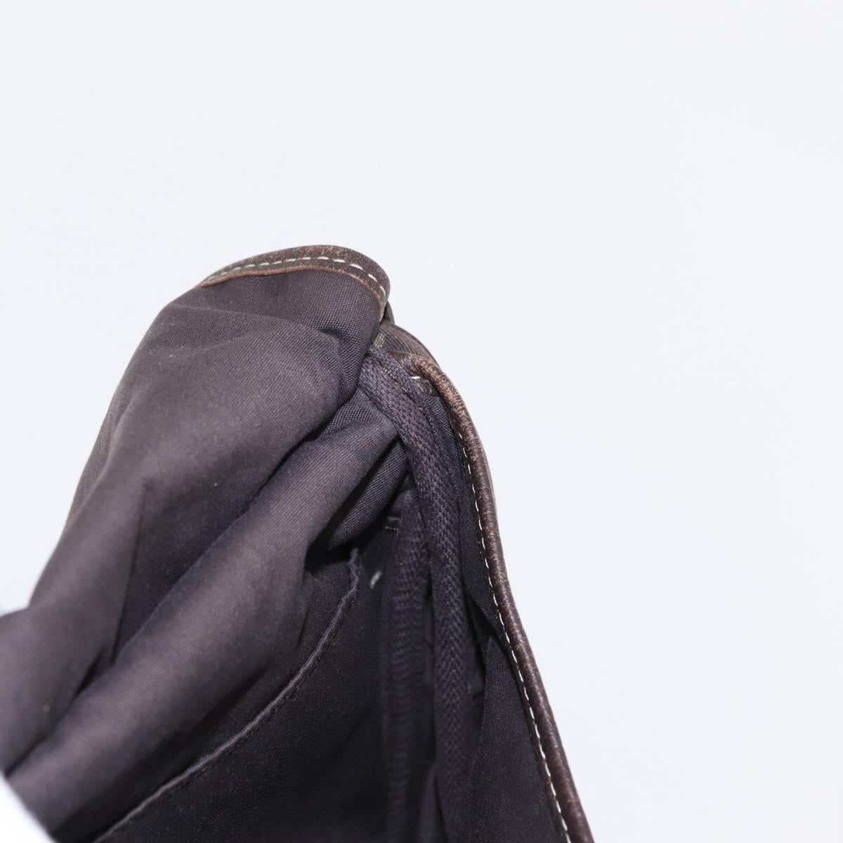 LOUIS VUITTON Monogram Mini Lin Saumur PM Shoulder Bag Brown M95227 Auth BA8167