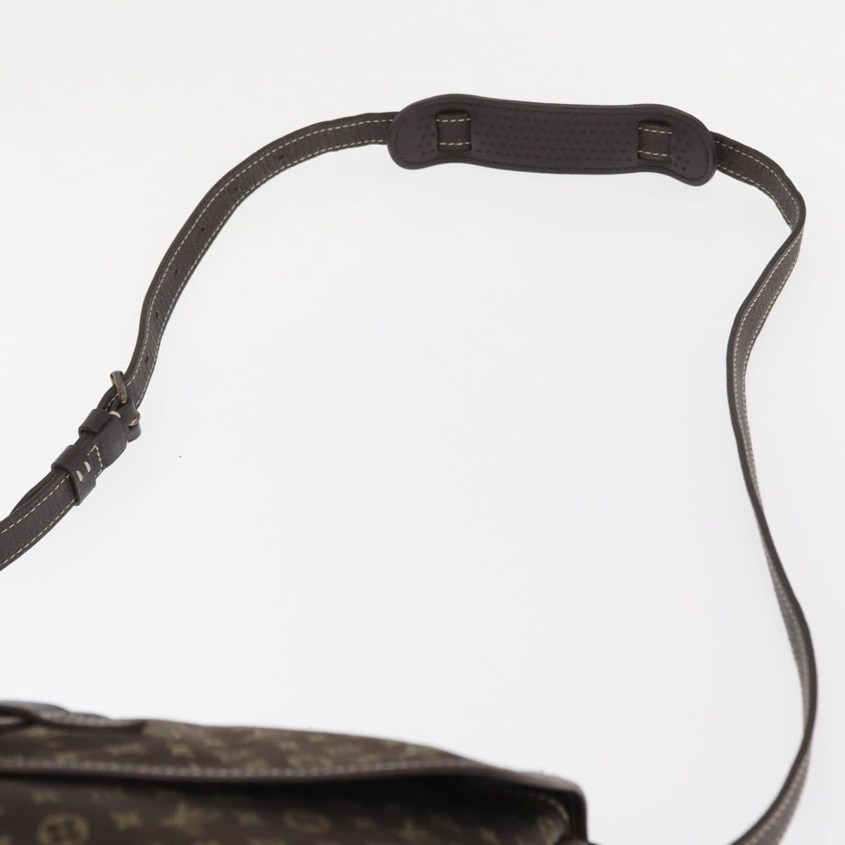 LOUIS VUITTON Monogram Mini Lin Saumur PM Shoulder Bag Brown M95227 Auth BA8167