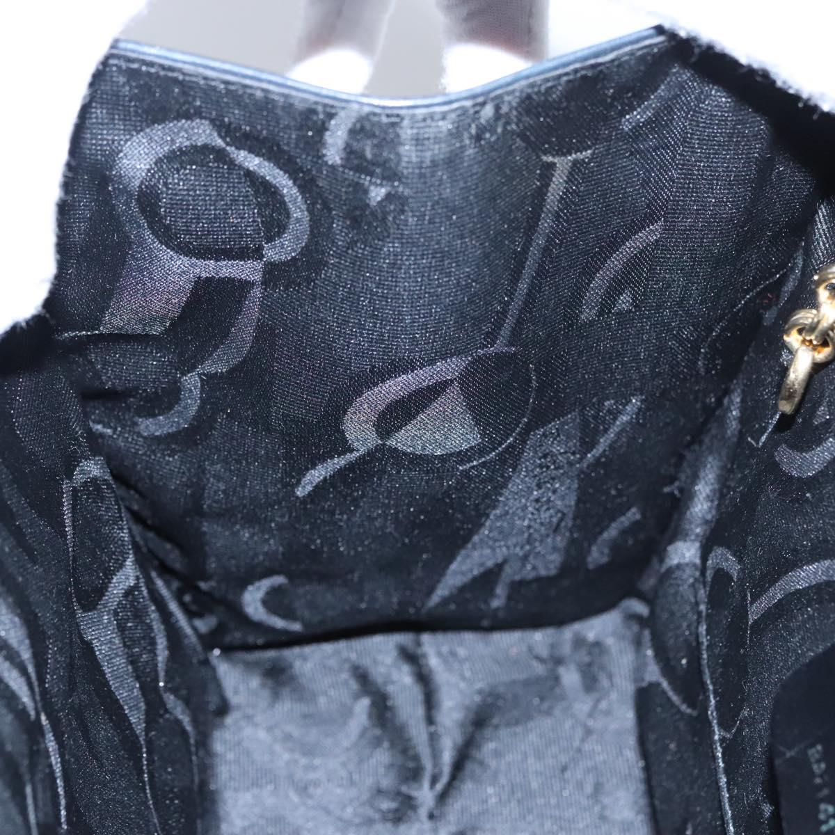 Salvatore Ferragamo Vala Hand Bag Leather 2way Navy Gold Auth BA817