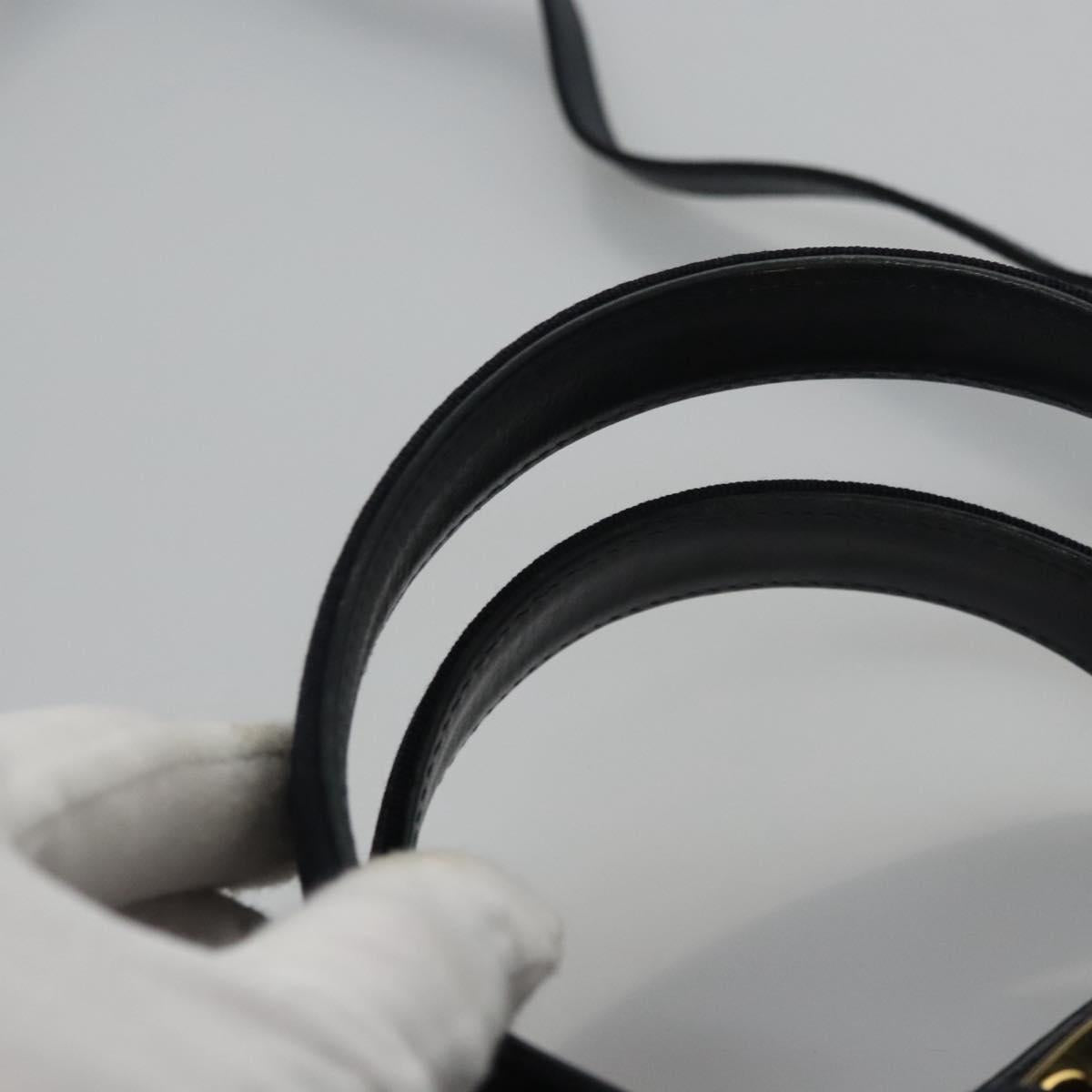 Salvatore Ferragamo Vala Hand Bag Leather 2way Navy Gold Auth BA817