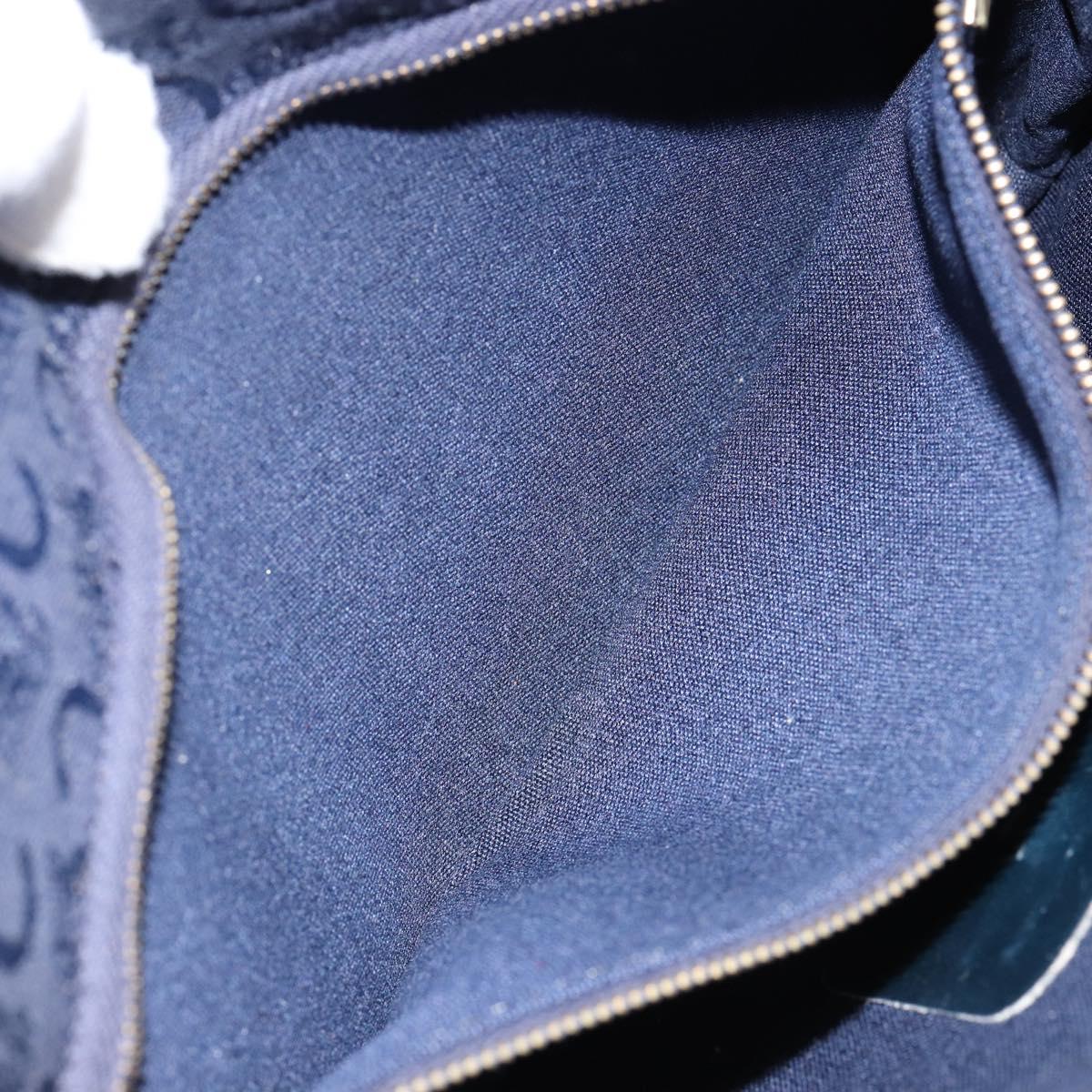 CELINE C Sulky Shoulder Bag Canvas Navy Gold Auth BA8171