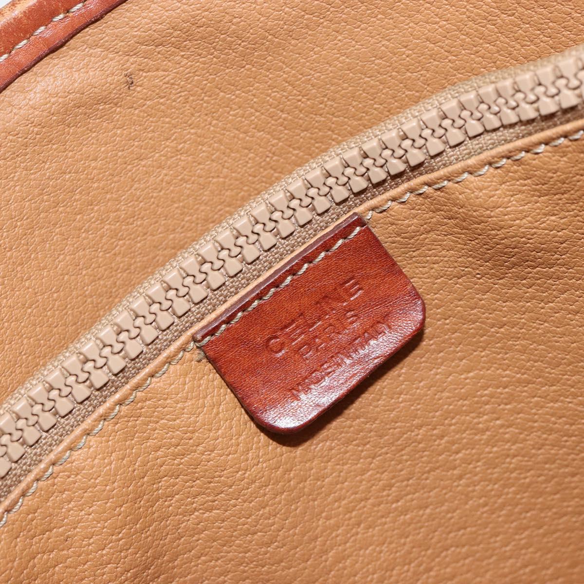 CELINE Macadam Canvas Tote Bag PVC Leather Brown Gold Auth BA8172