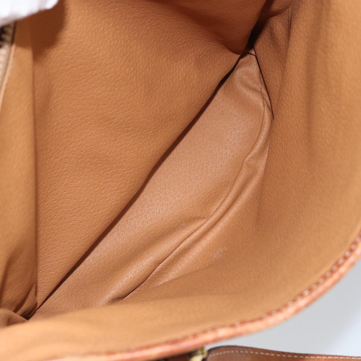 CELINE Macadam Canvas Tote Bag PVC Leather Brown Gold Auth BA8172