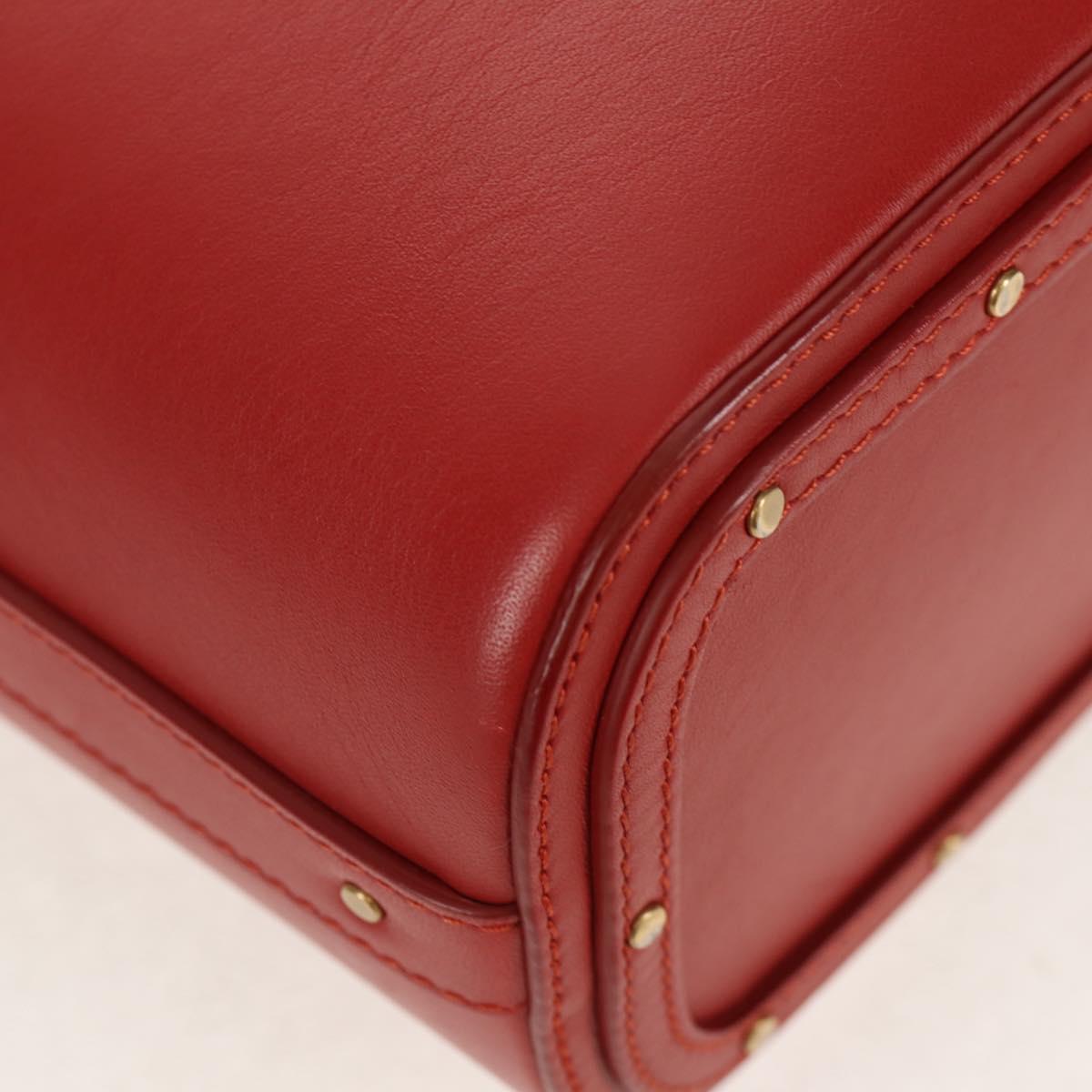 Chloe Mini Basket Roy Shoulder Bag Leather Red Gold Auth BA8174M