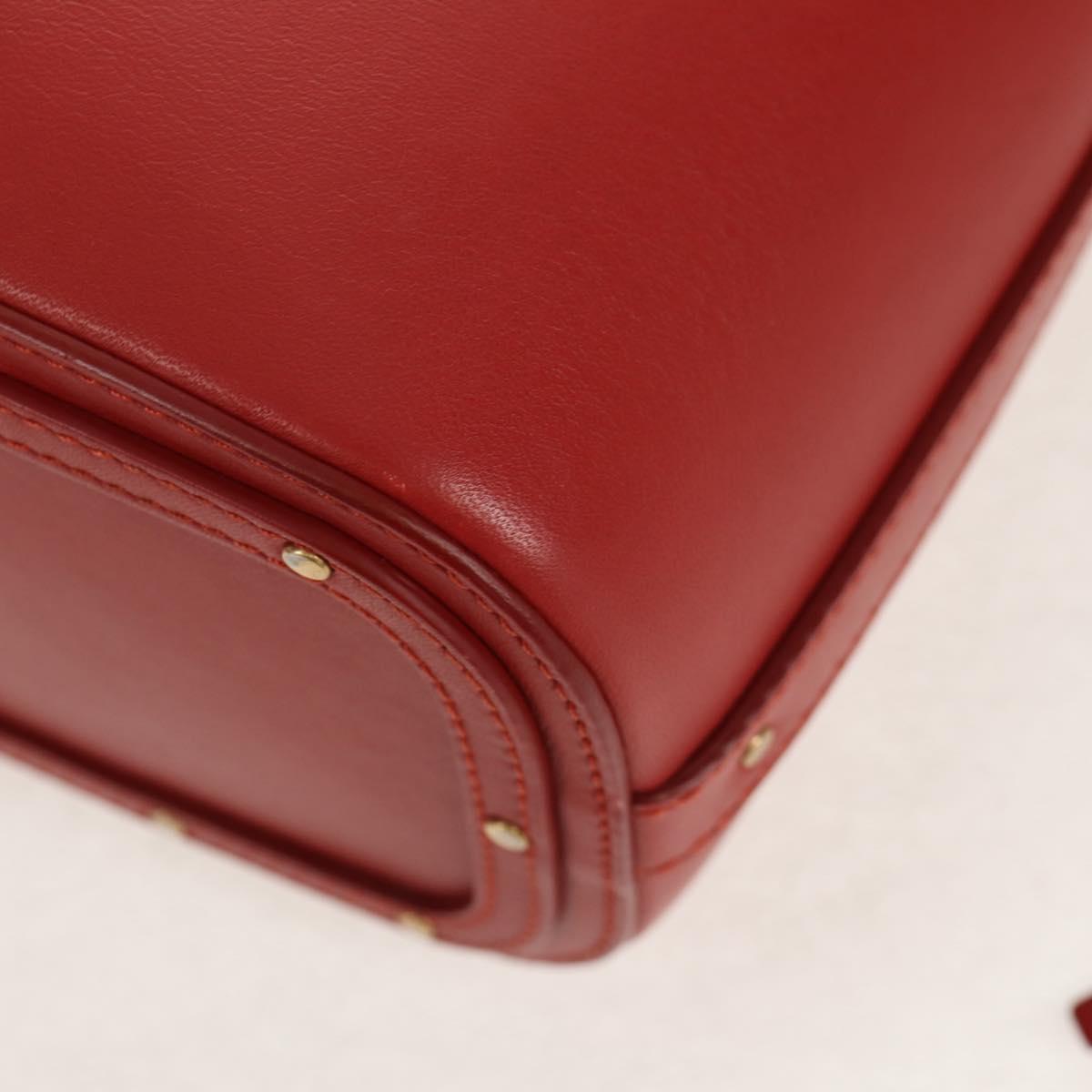 Chloe Mini Basket Roy Shoulder Bag Leather Red Gold Auth BA8174M