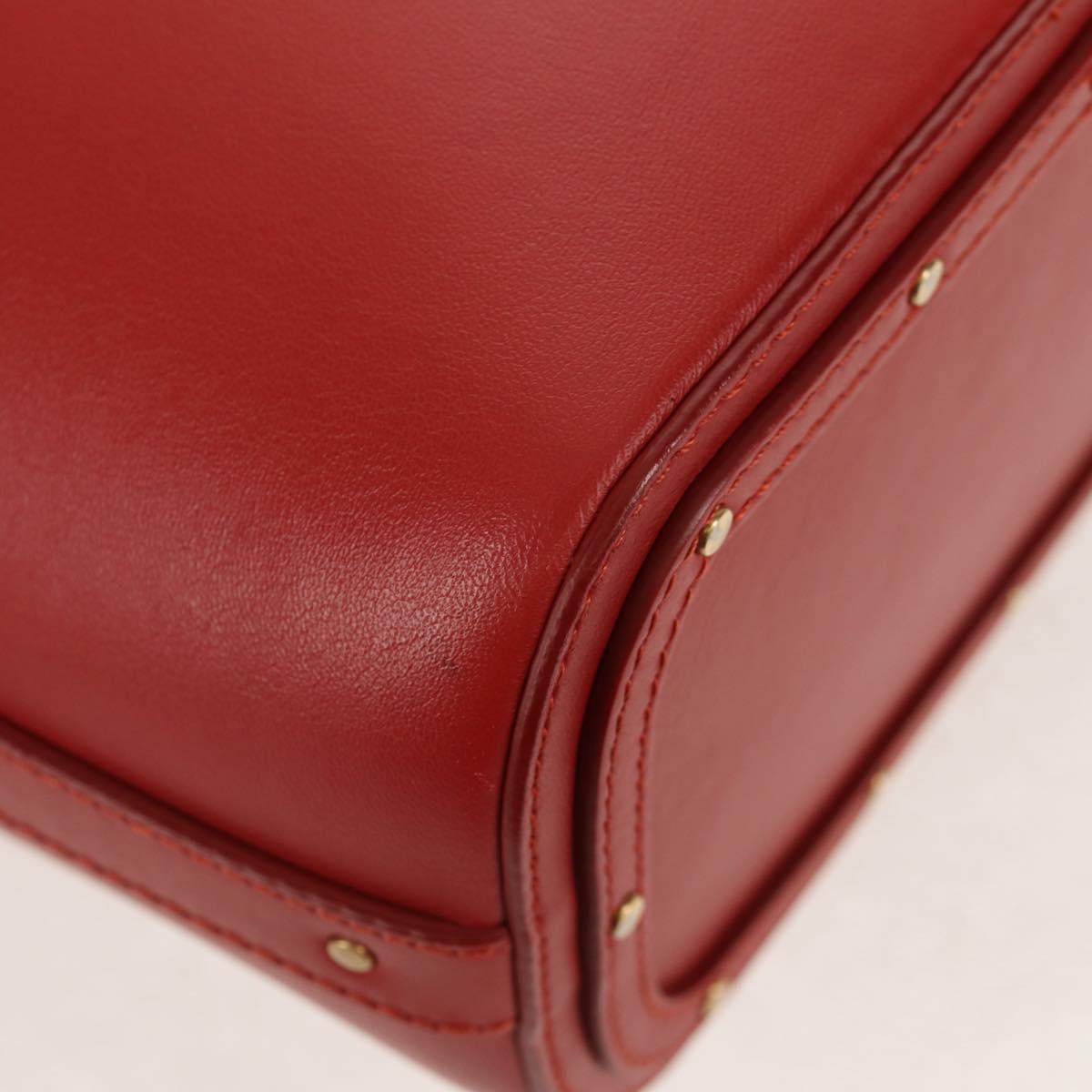 Chloe Mini Basket Roy Shoulder Bag Leather Red Gold Auth BA8174M